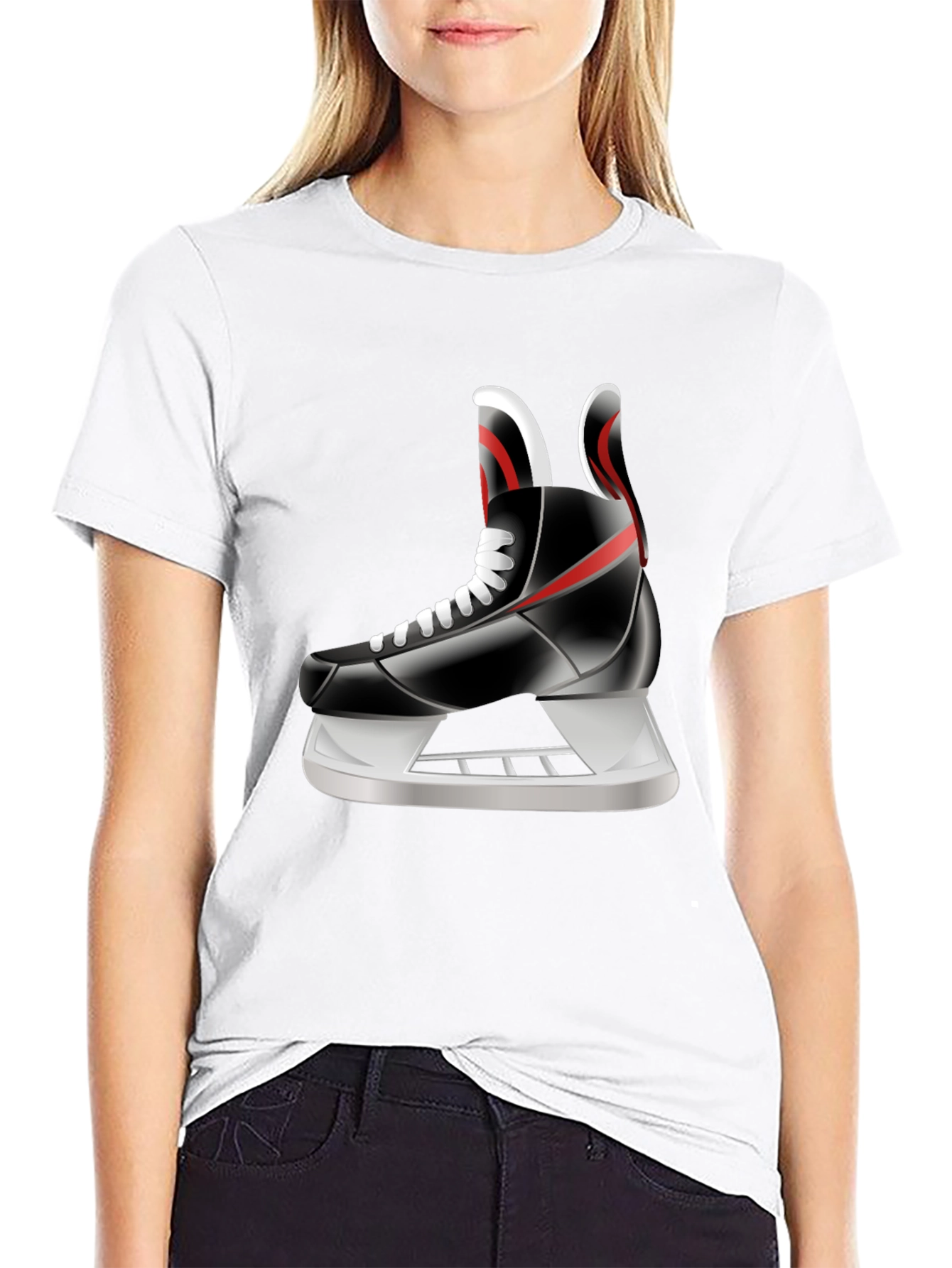 Hockey Skate Graphic Tee - Sporty Style