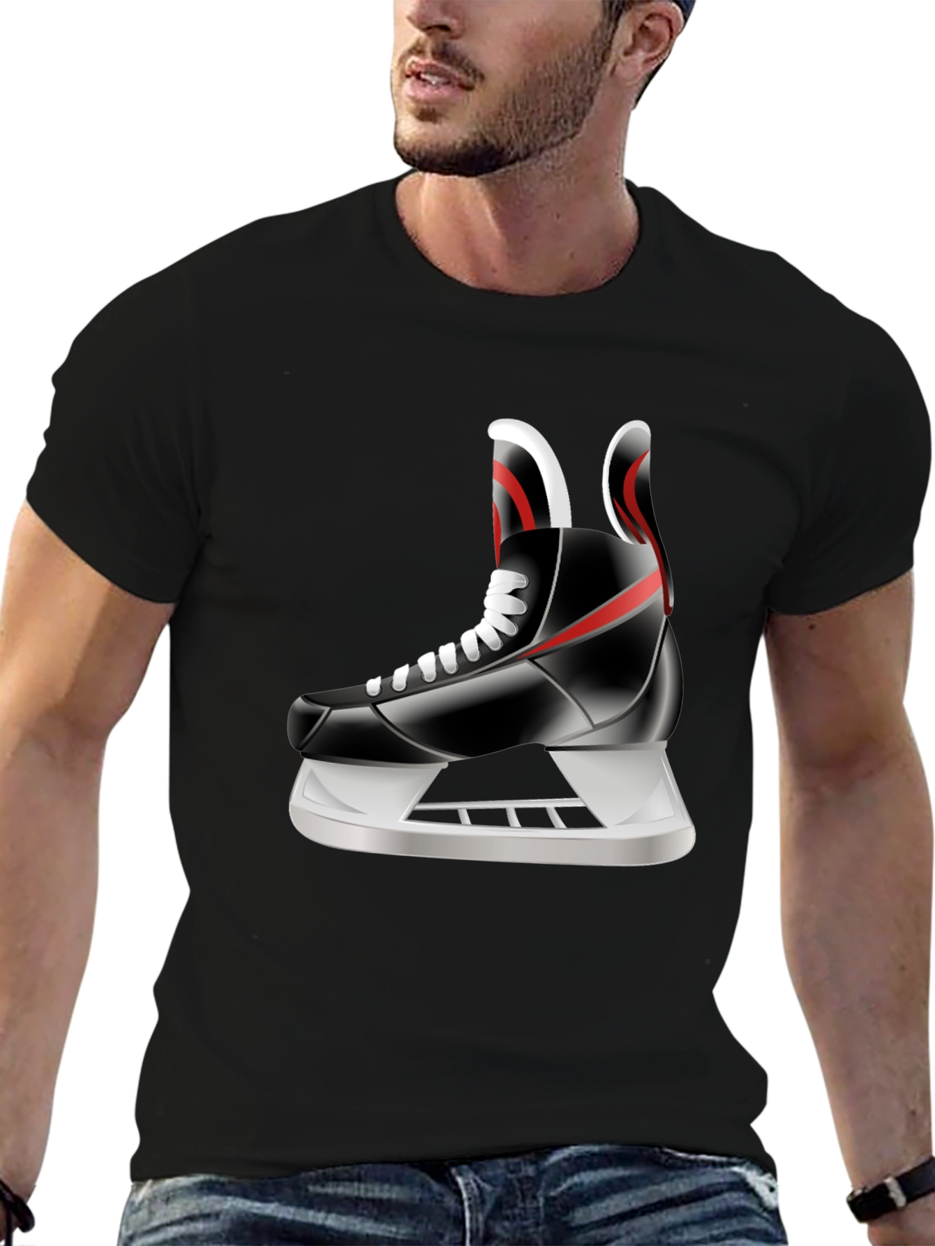 Hockey Skate Graphic Tee - Sporty Style