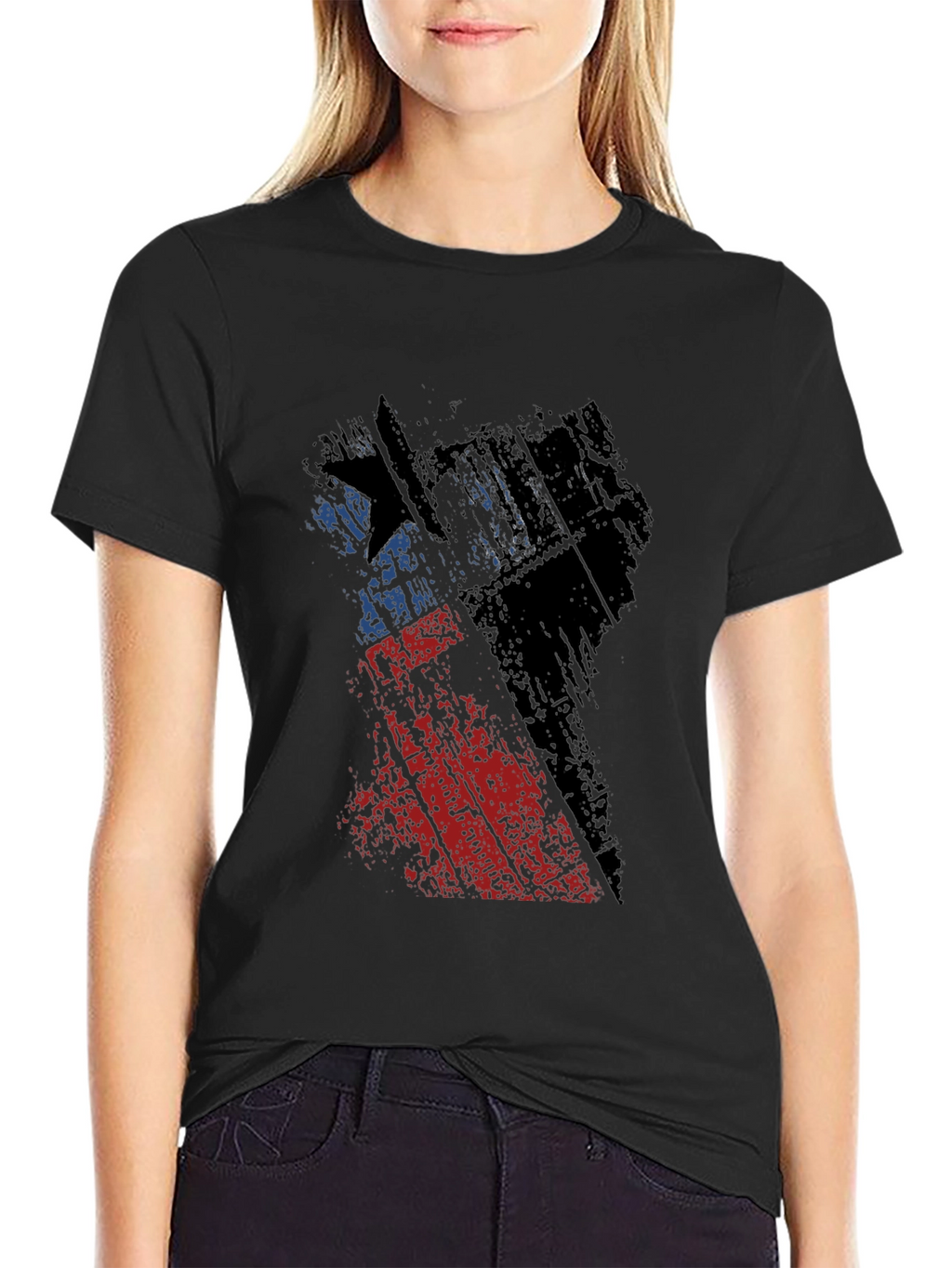Graphic Print Tee - Distressed Design