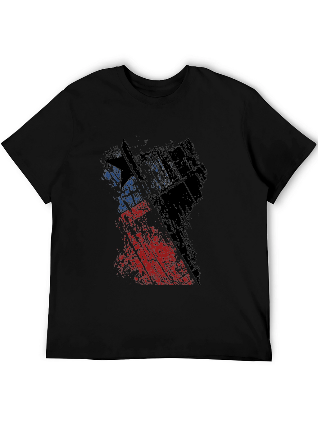 Graphic Print Tee - Distressed Design
