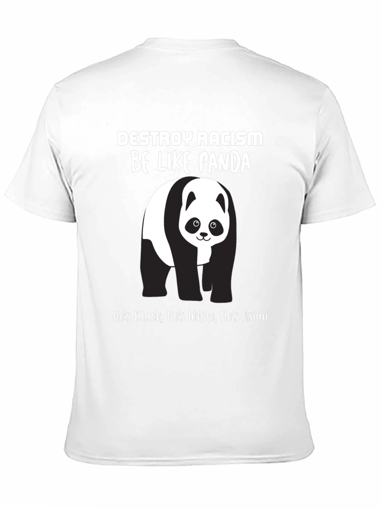 Destroy Racism Panda T-Shirt - Black