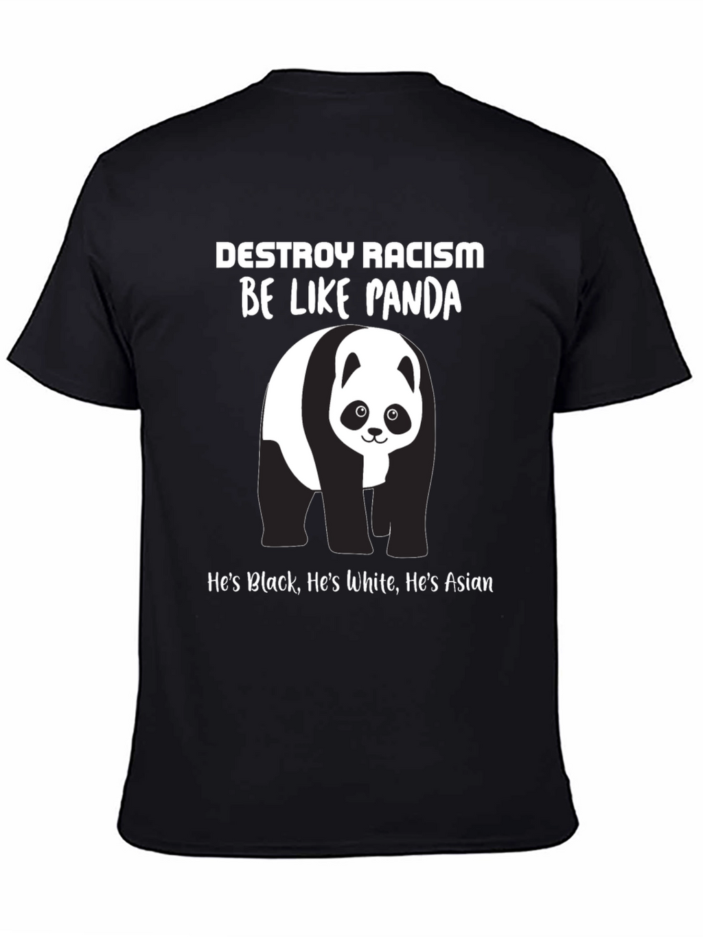 Destroy Racism Panda T-Shirt - Black