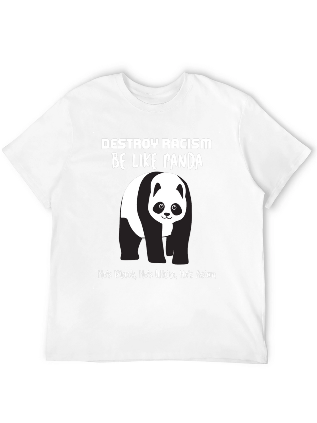 Destroy Racism Panda T-Shirt - Black