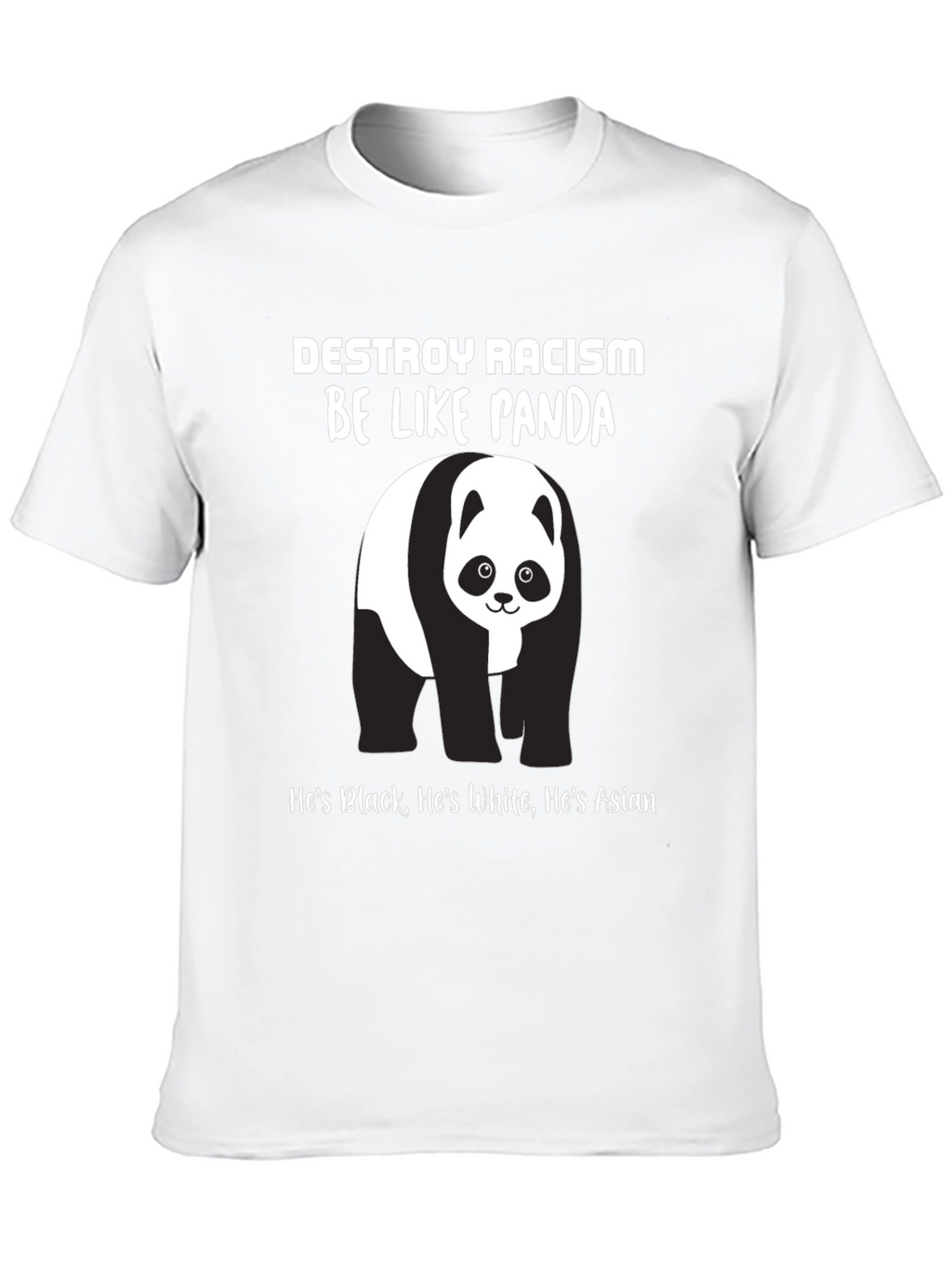 Destroy Racism Panda T-Shirt - Black