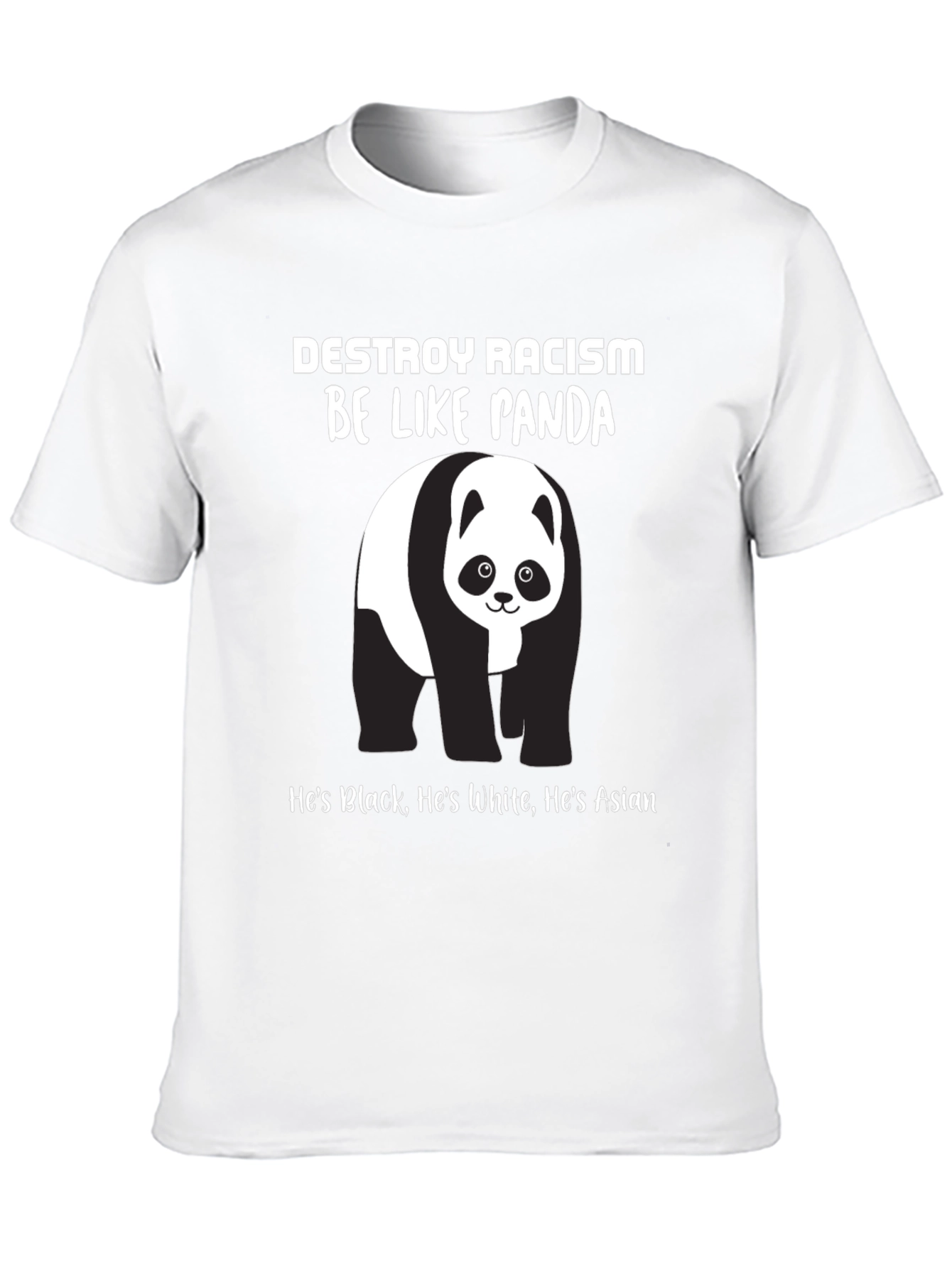 Destroy Racism Panda T-Shirt - Black