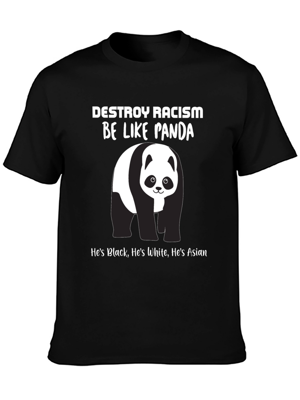 Destroy Racism Panda T-Shirt - Black