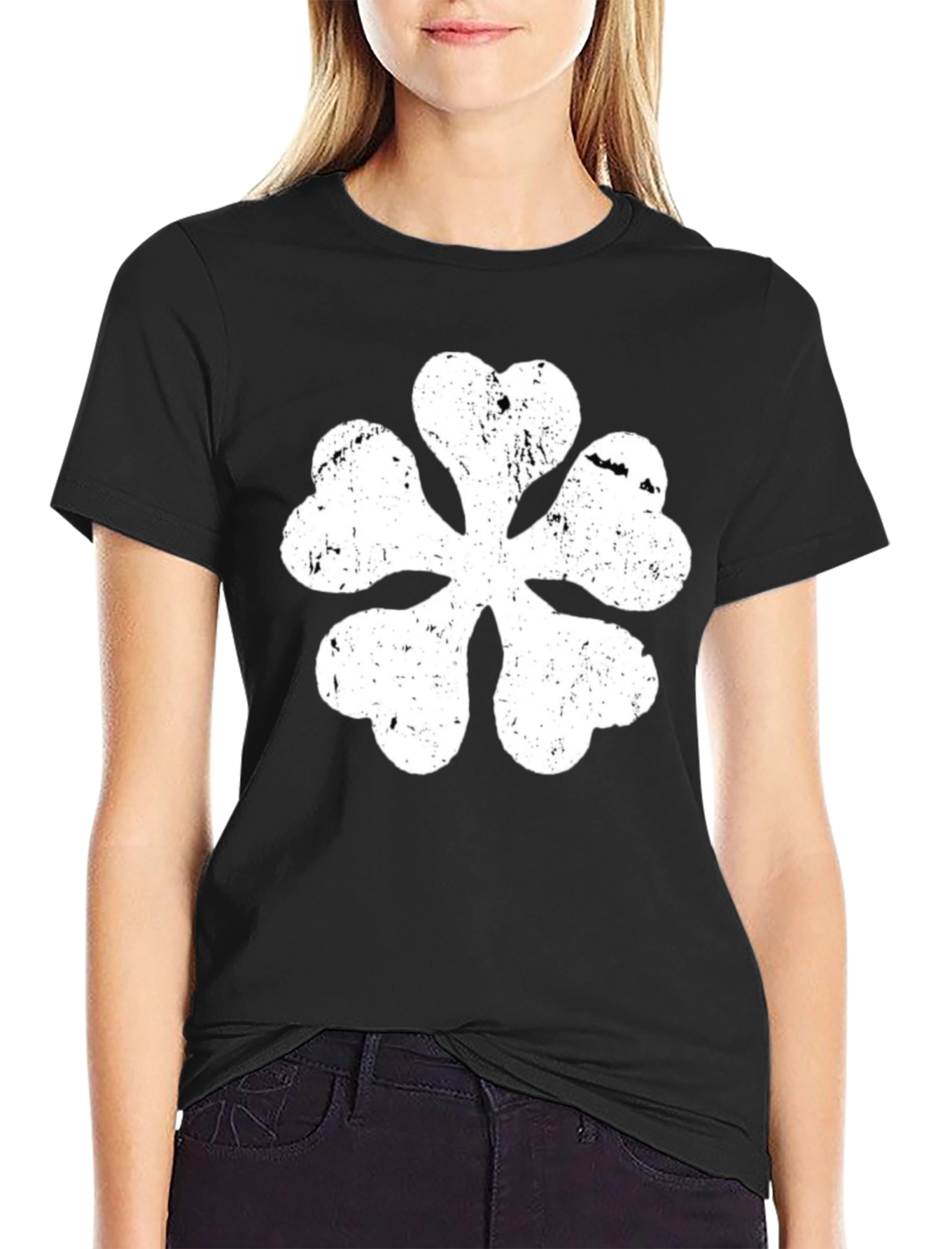 Black Clover Anime T-Shirt Distressed White Logo