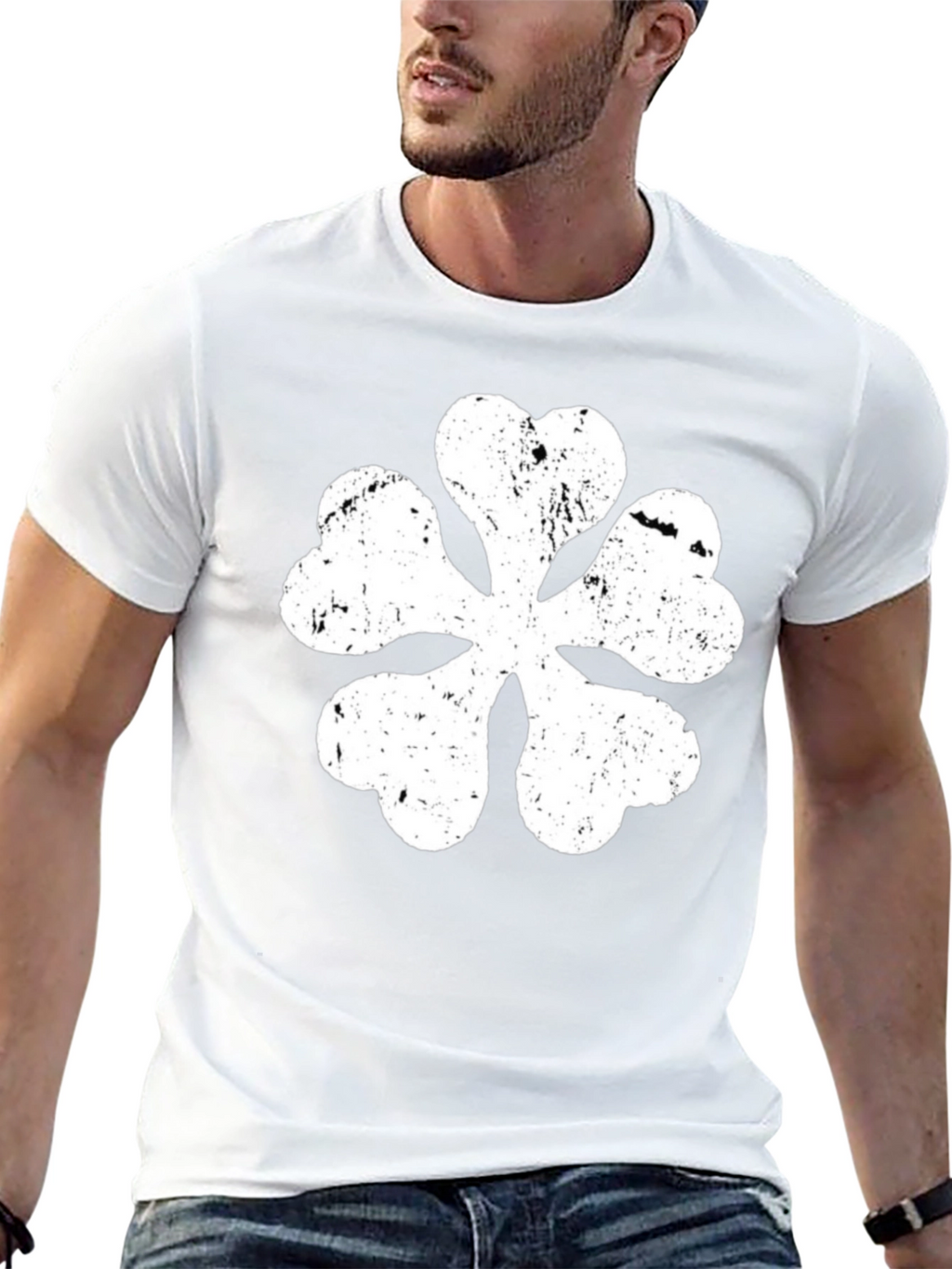 Black Clover Anime T-Shirt Distressed White Logo