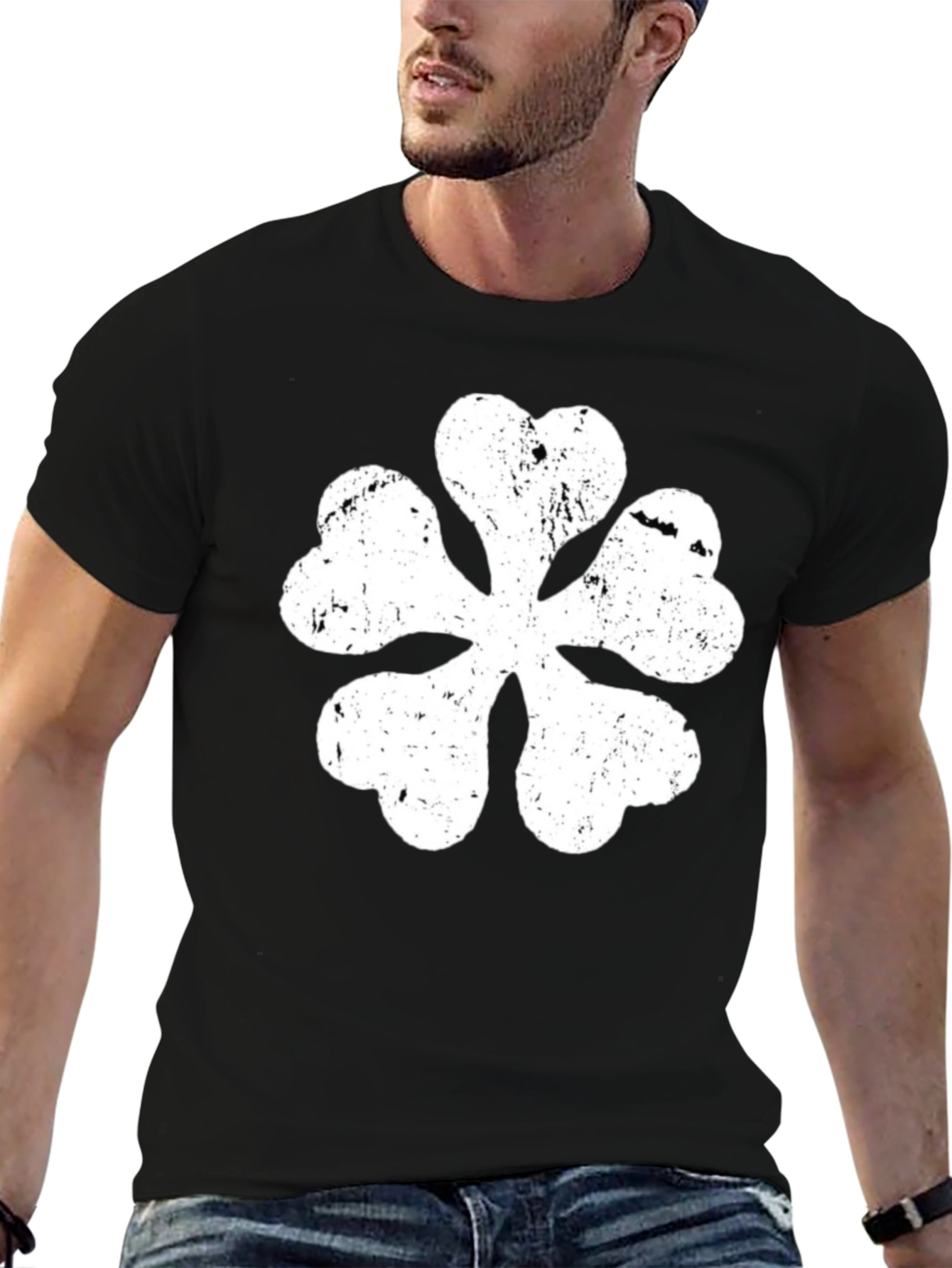 Black Clover Anime T-Shirt Distressed White Logo