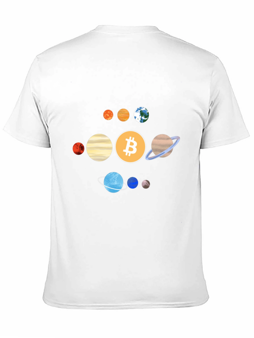 Bitcoin Solar System Graphic Tee - Crypto Planet T-Shirt