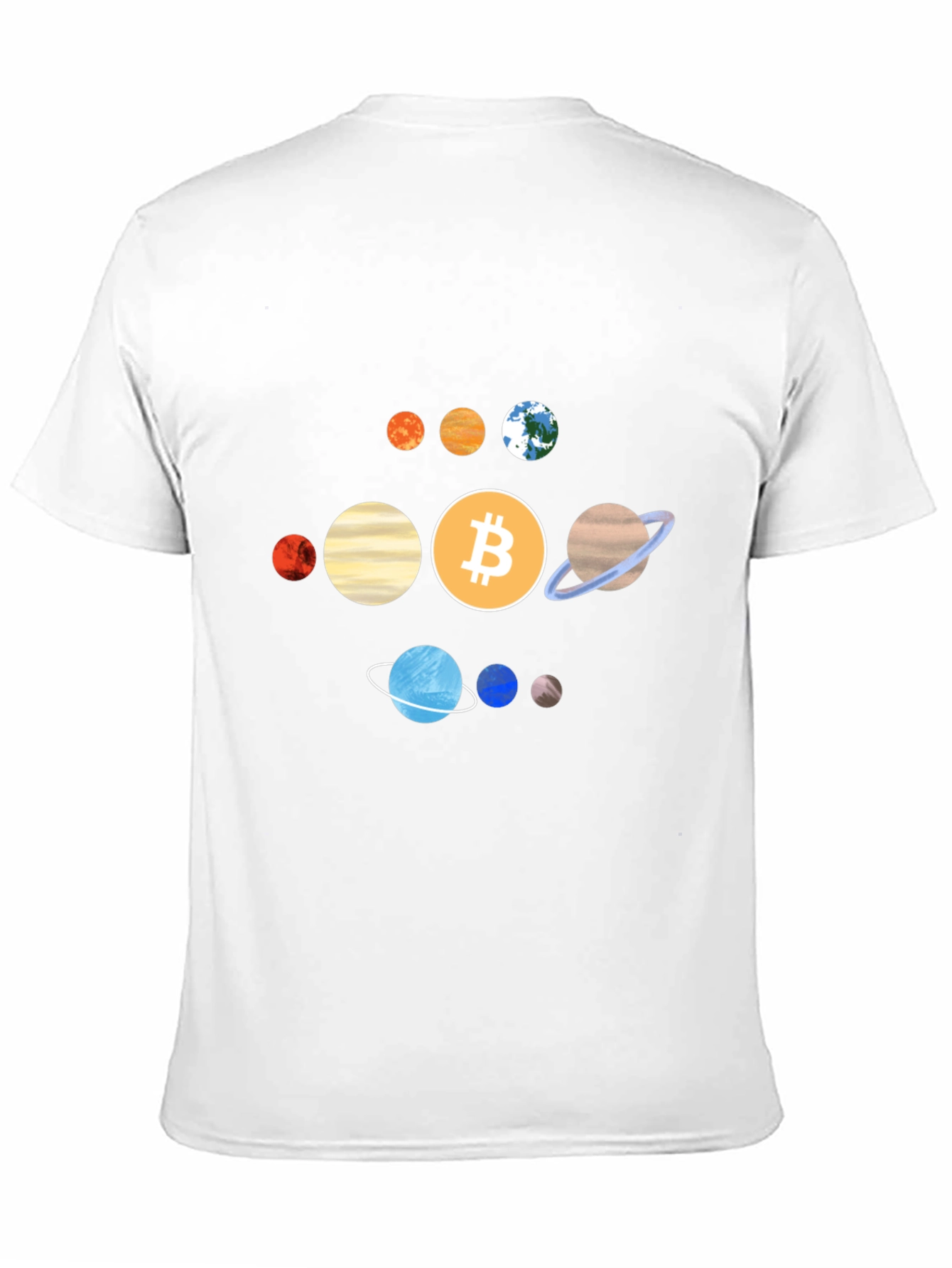 Bitcoin Solar System Graphic Tee - Crypto Planet T-Shirt
