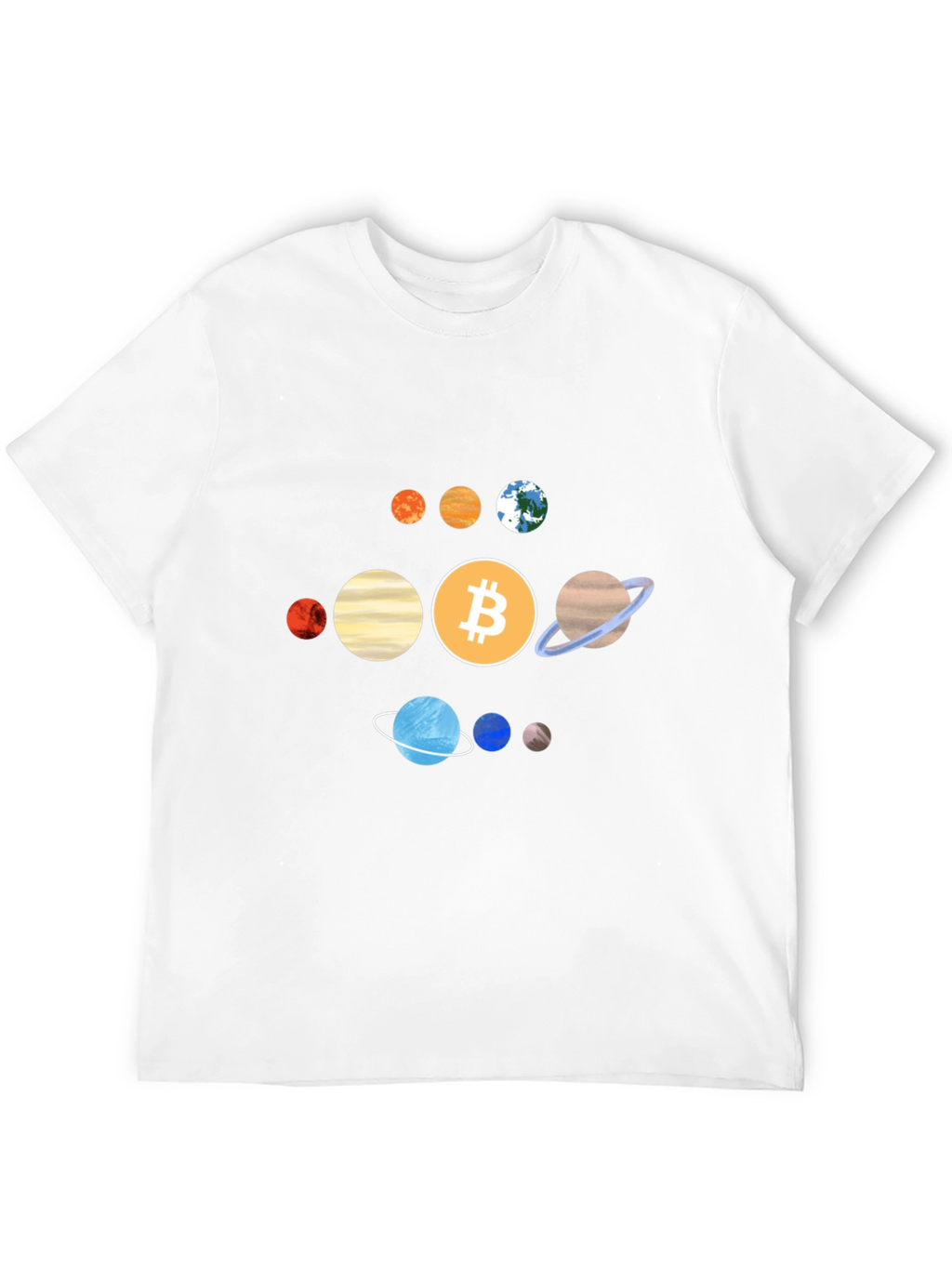 Bitcoin Solar System Graphic Tee - Crypto Planet T-Shirt