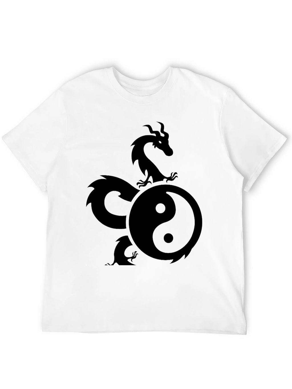 Yin Yang Dragon Graphic Tee - Mens Black T-Shirt