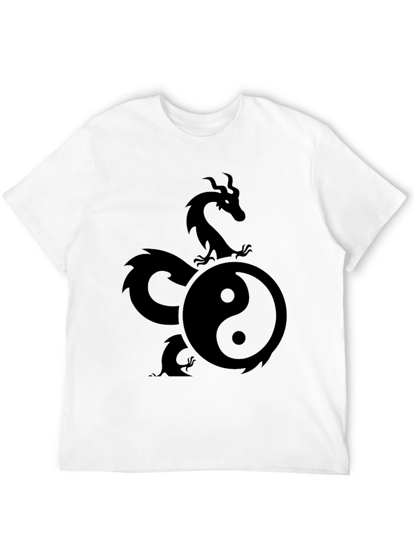 Yin Yang Dragon Graphic Tee - Mens Black T-Shirt