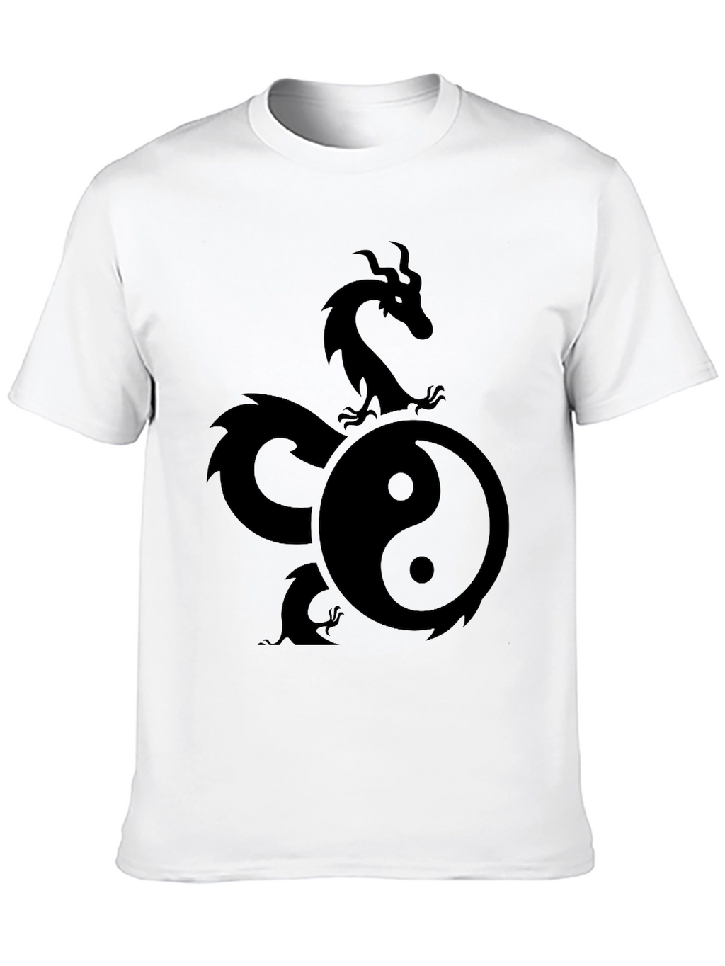 Yin Yang Dragon Graphic Tee - Mens Black T-Shirt