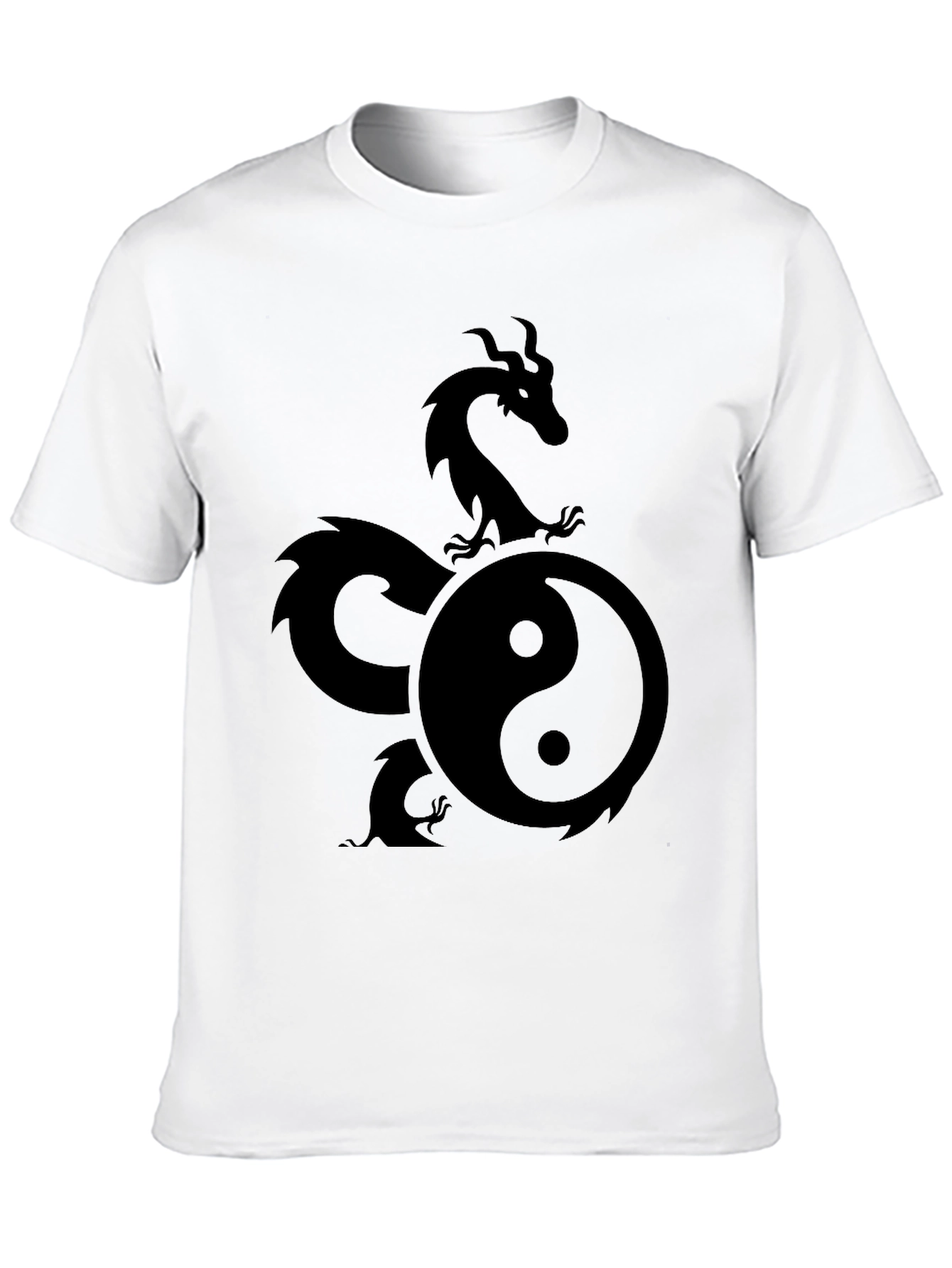 Yin Yang Dragon Graphic Tee - Mens Black T-Shirt