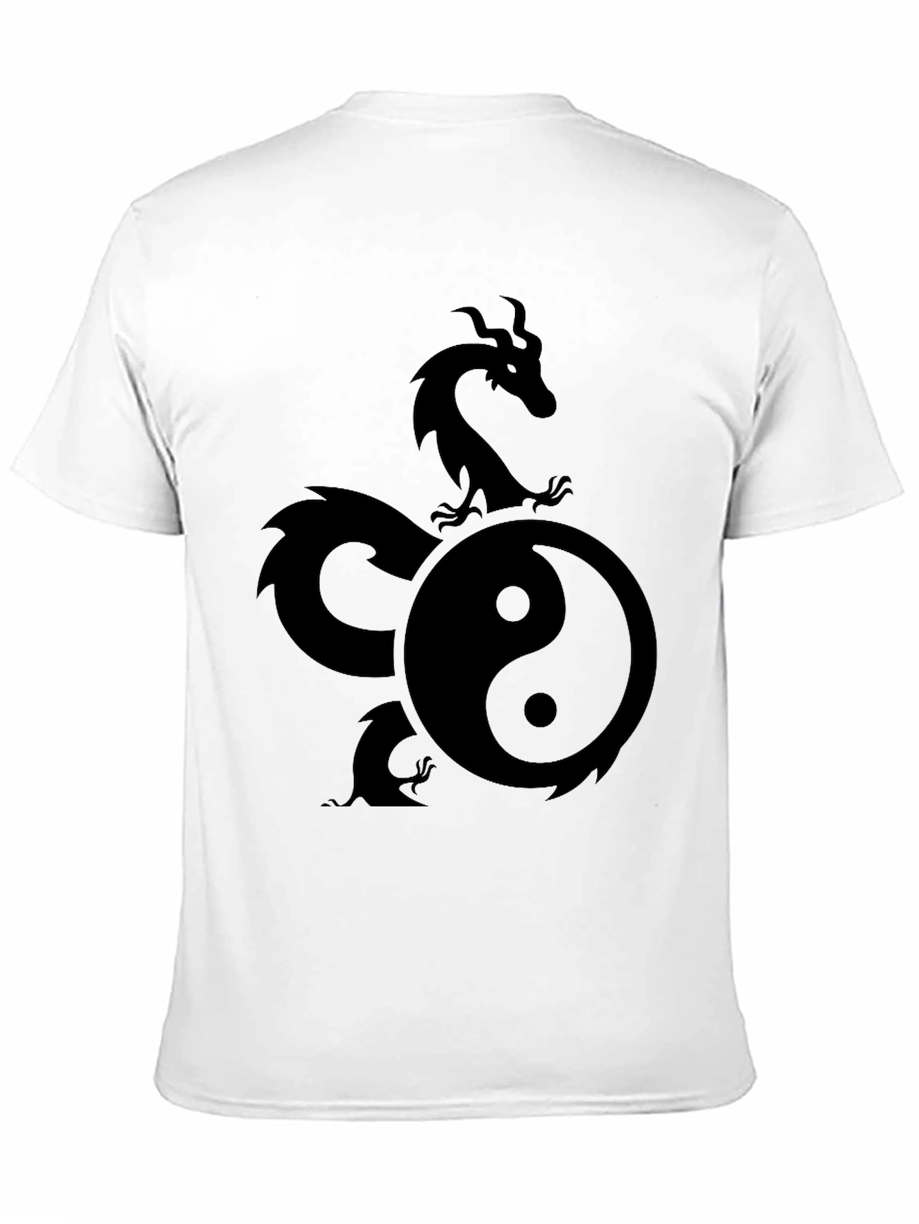 Yin Yang Dragon Graphic Tee - Mens Black T-Shirt