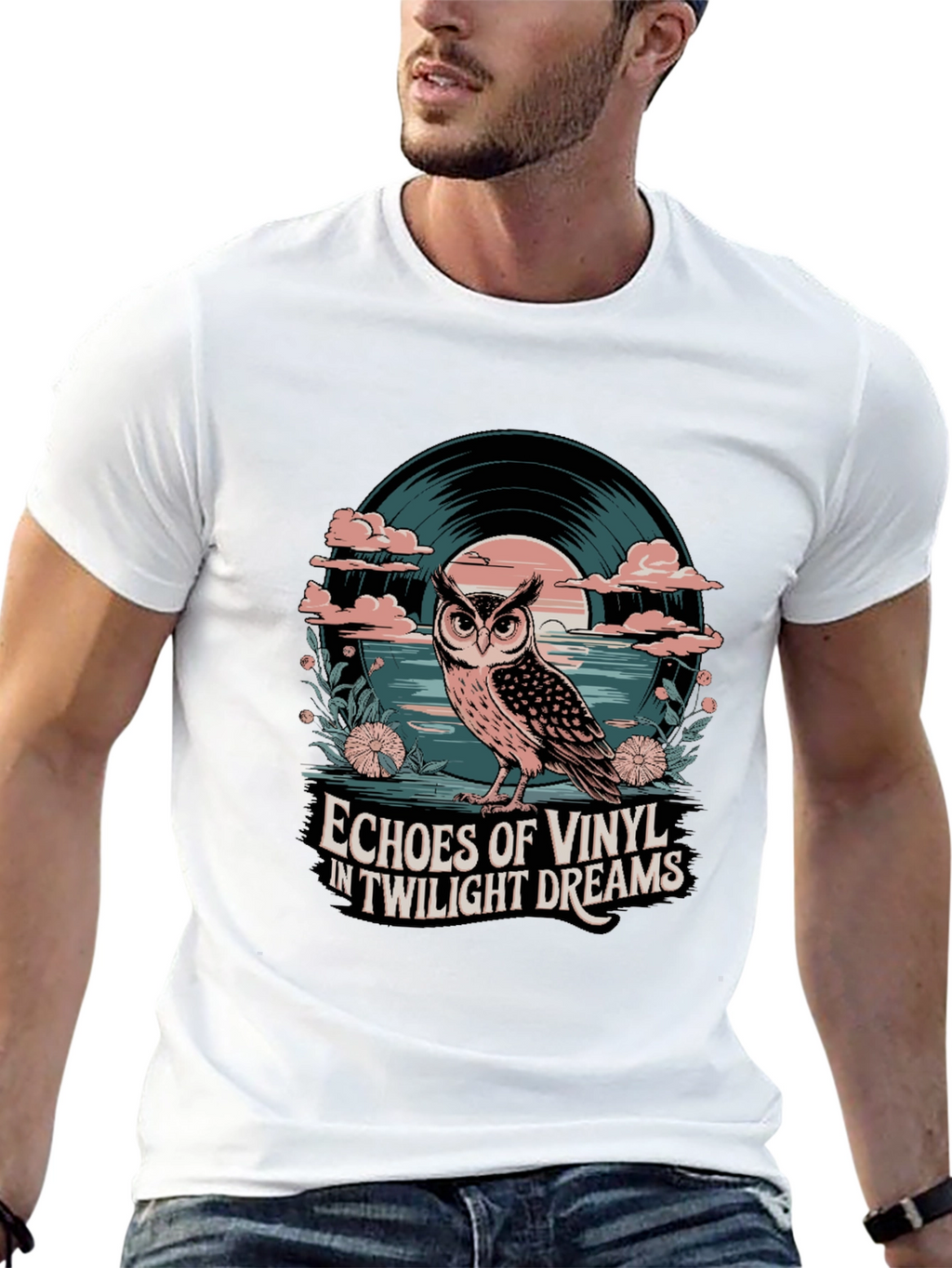 Twilight Vinyl Dreams Owl Graphic Tee