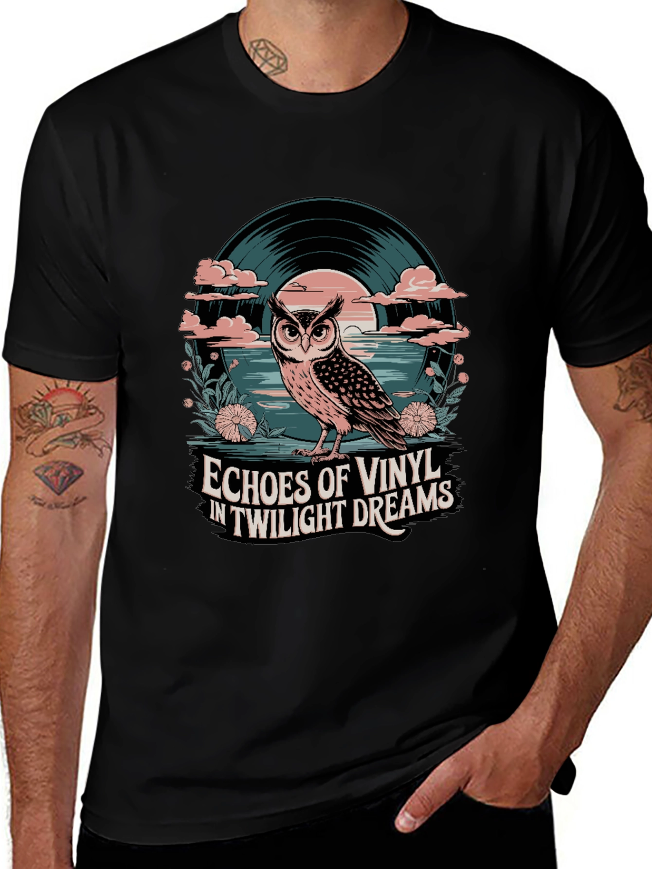 Twilight Vinyl Dreams Owl Graphic Tee