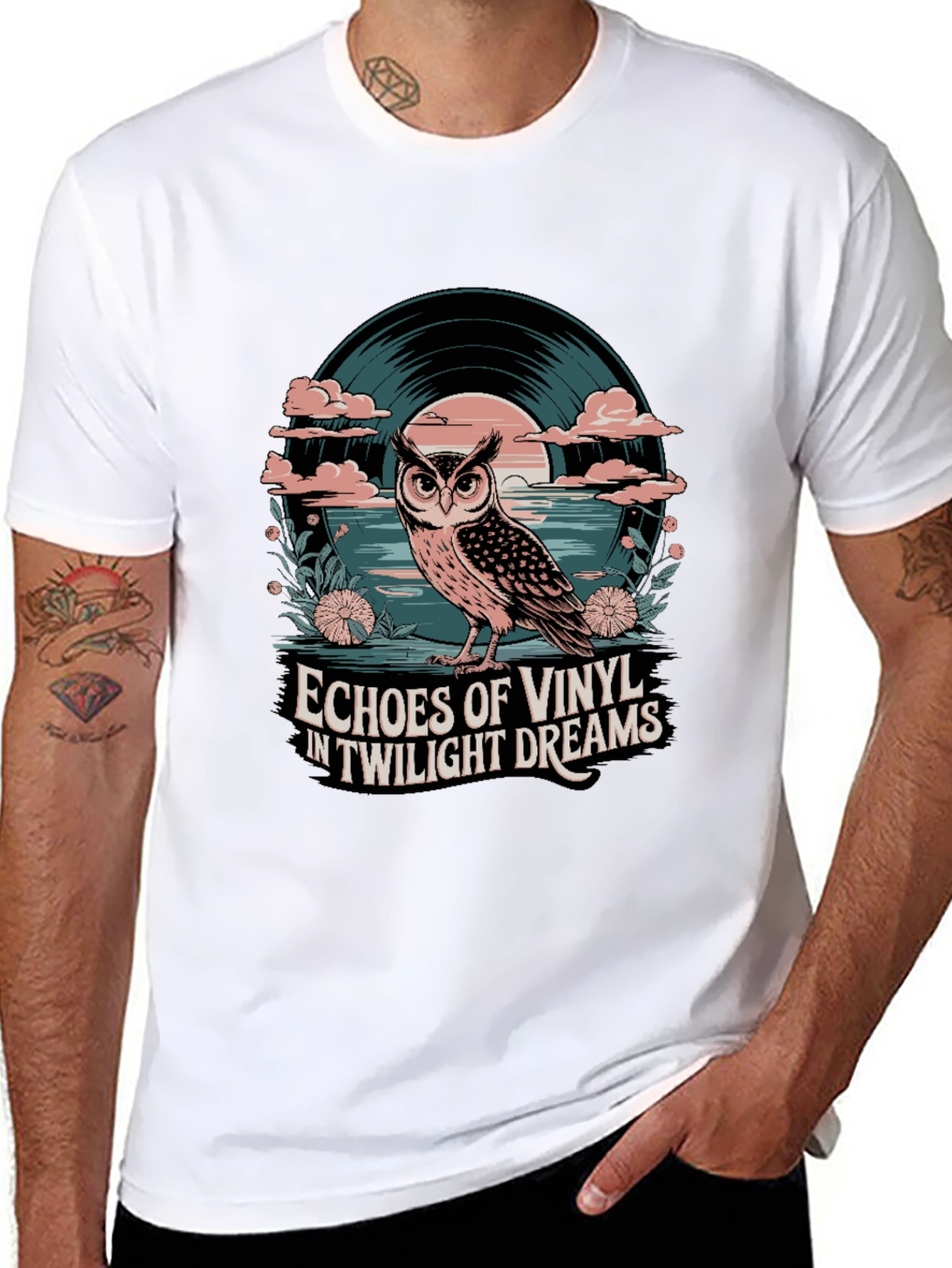 Twilight Vinyl Dreams Owl Graphic Tee