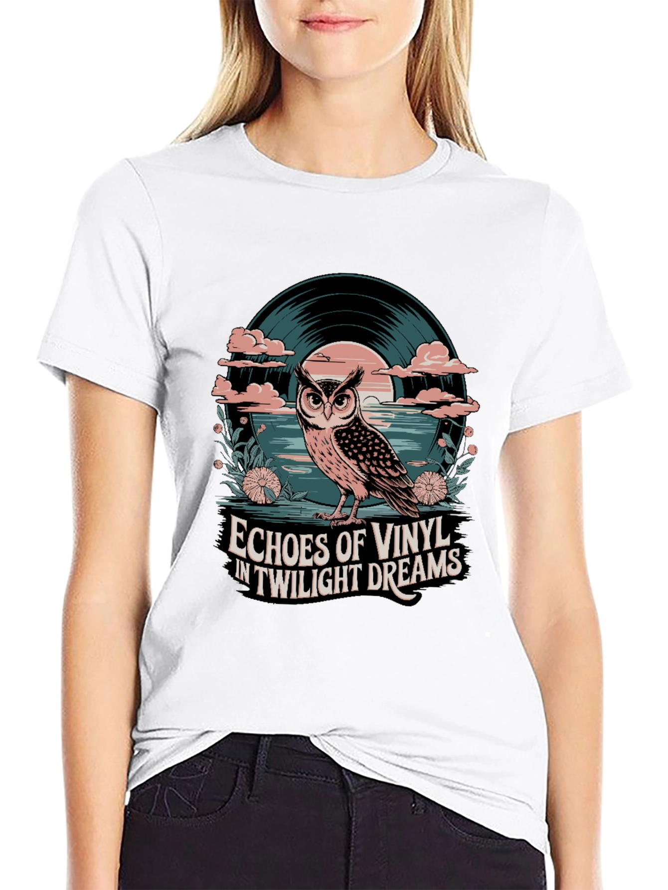 Twilight Vinyl Dreams Owl Graphic Tee