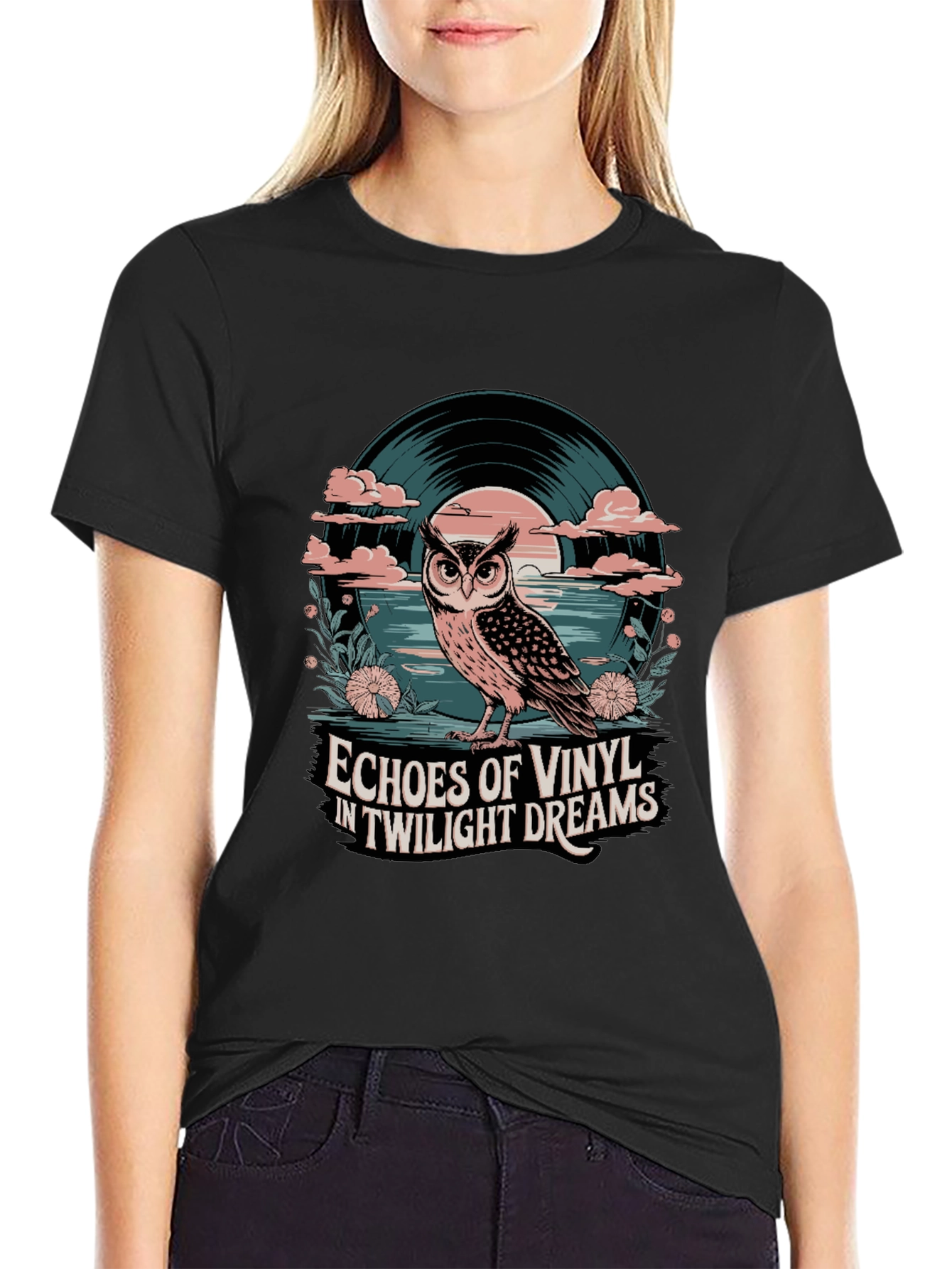 Twilight Vinyl Dreams Owl Graphic Tee