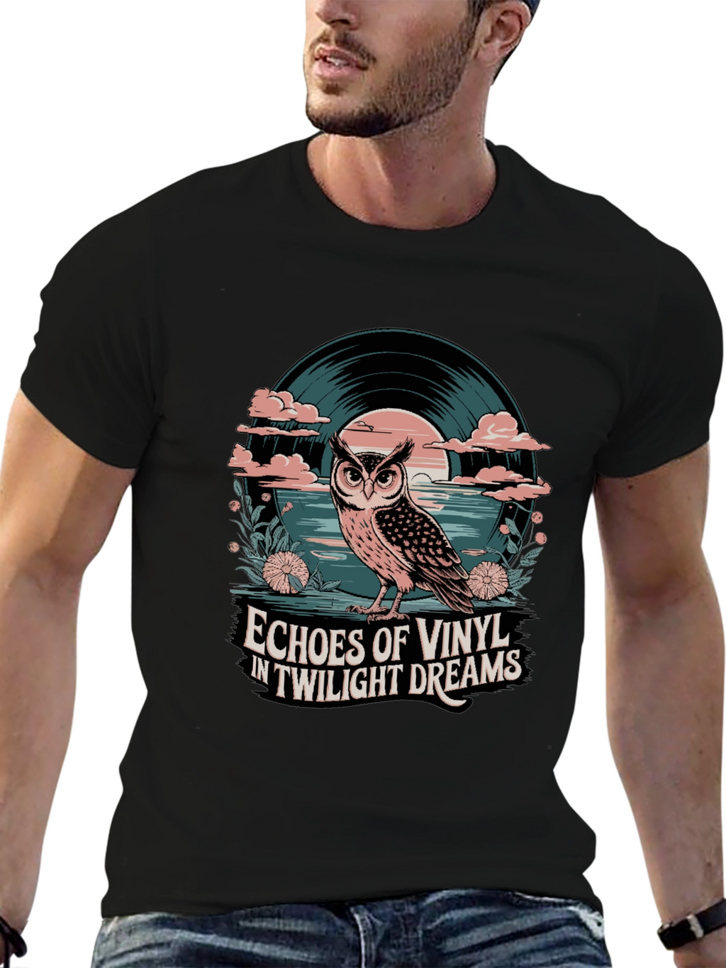 Twilight Vinyl Dreams Owl Graphic Tee