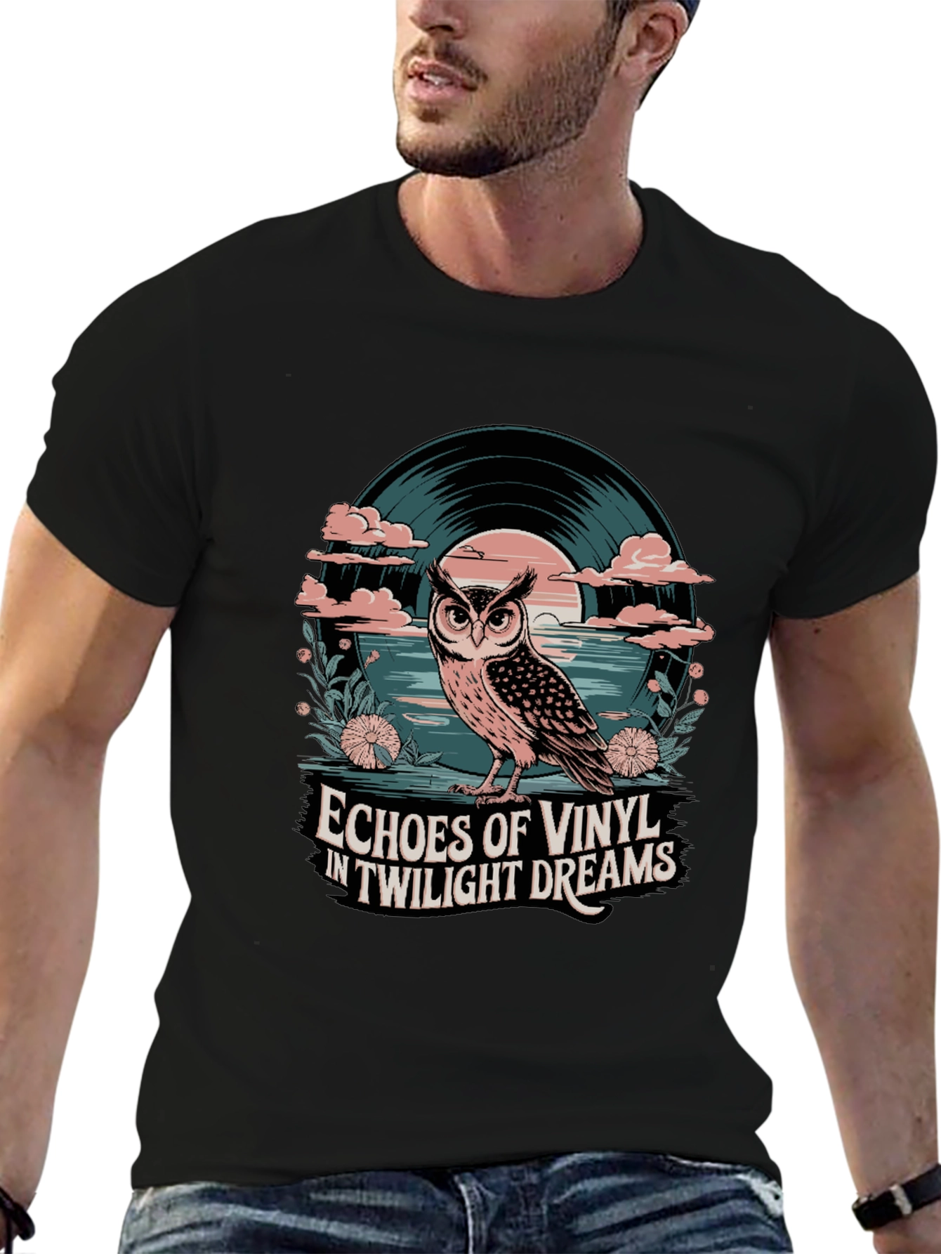 Twilight Vinyl Dreams Owl Graphic Tee