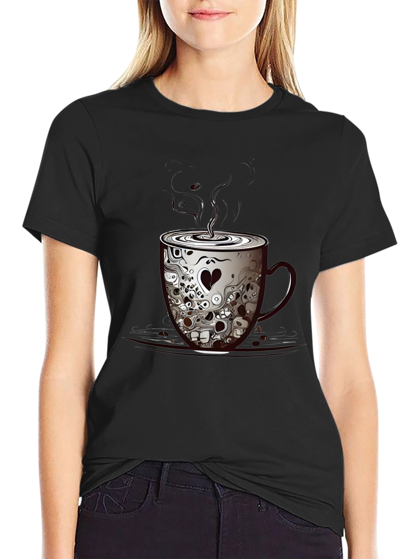 Skull Coffee Cup Graphic Tee