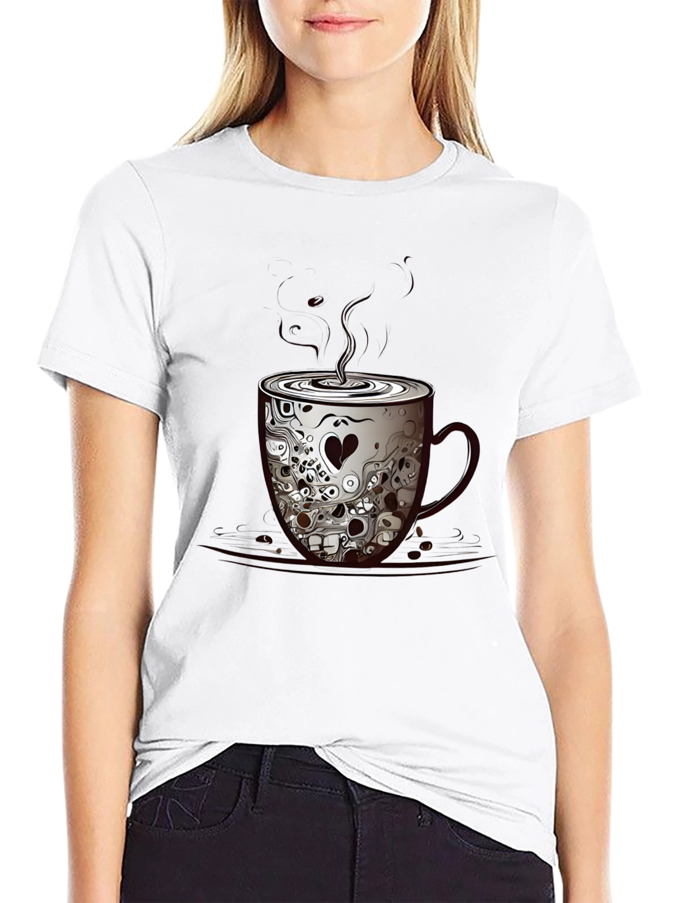 Skull Coffee Cup Graphic Tee