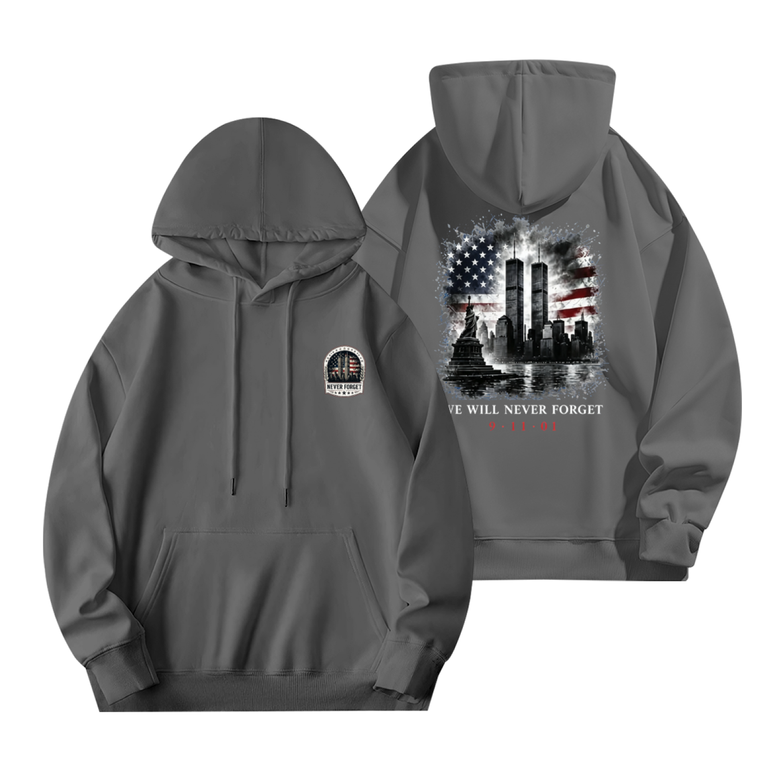 We Will Never Forget 9?11?01 Double?Sided Print Hoodie