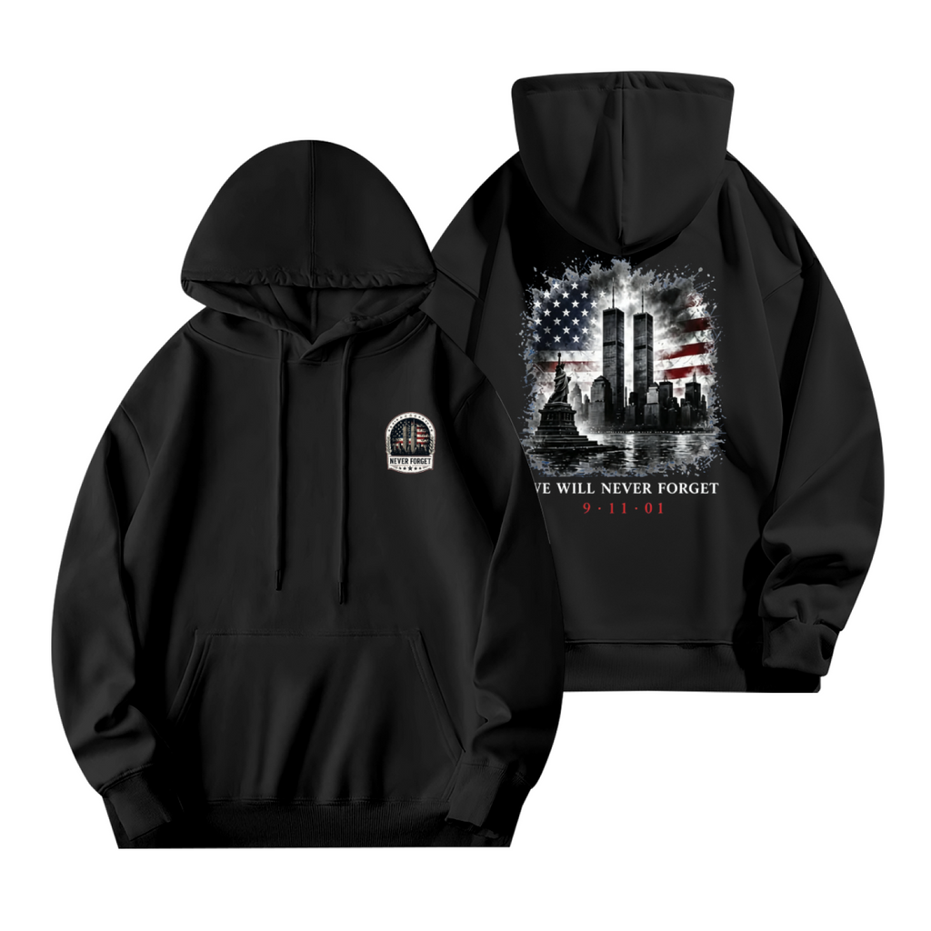 We Will Never Forget 9?11?01 Double?Sided Print Hoodie