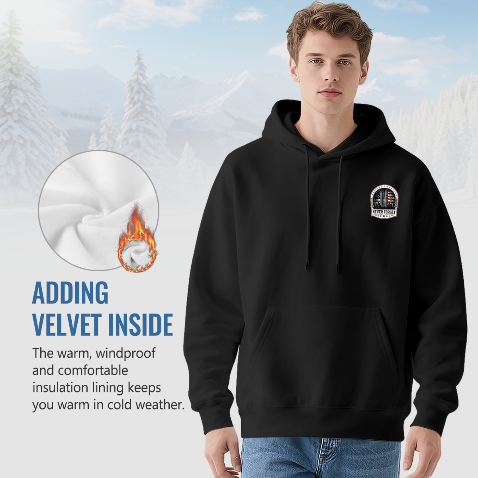 We Will Never Forget 9?11?01 Double?Sided Print Hoodie