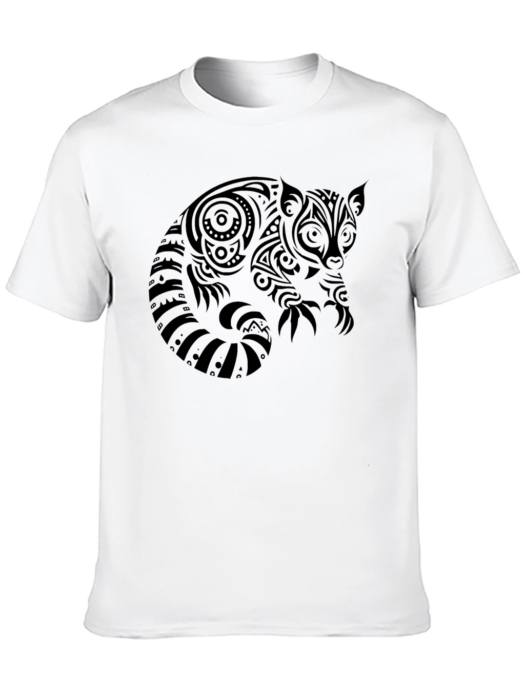 Tribal Red Panda Graphic Black T-Shirt