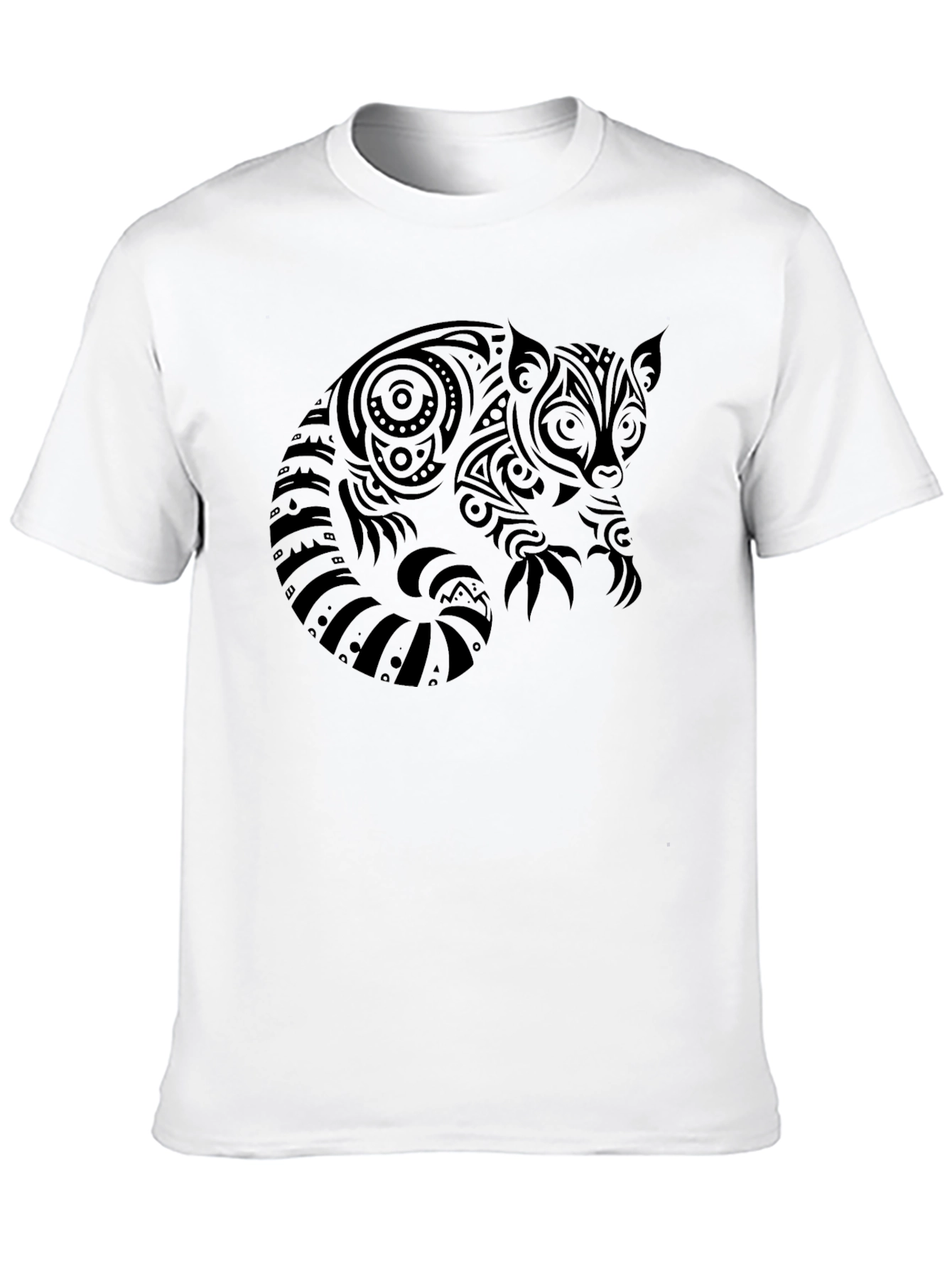 Tribal Red Panda Graphic Black T-Shirt