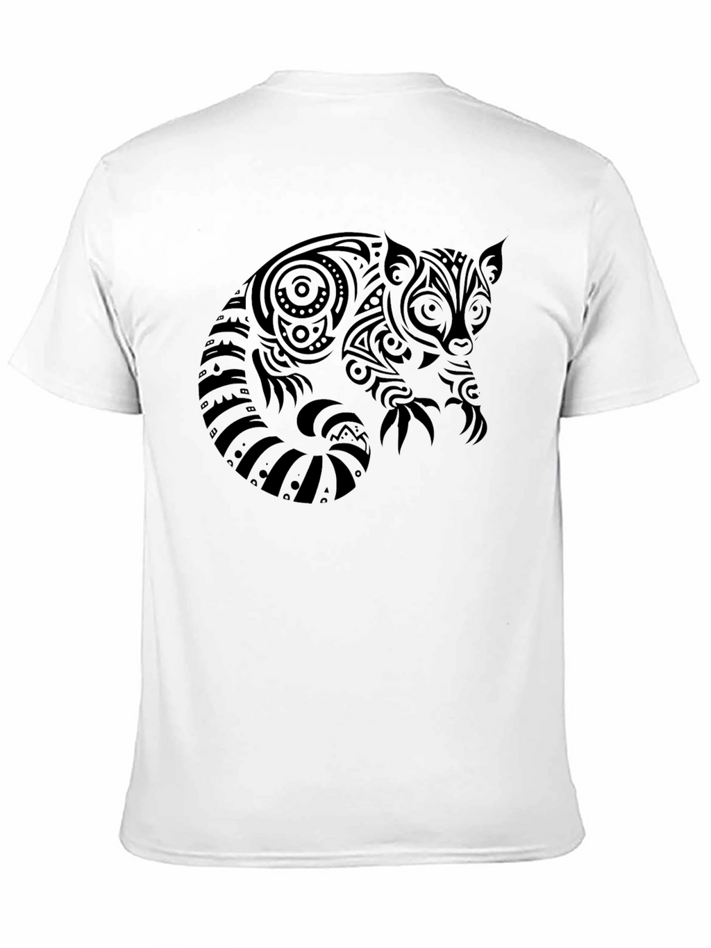 Tribal Red Panda Graphic Black T-Shirt