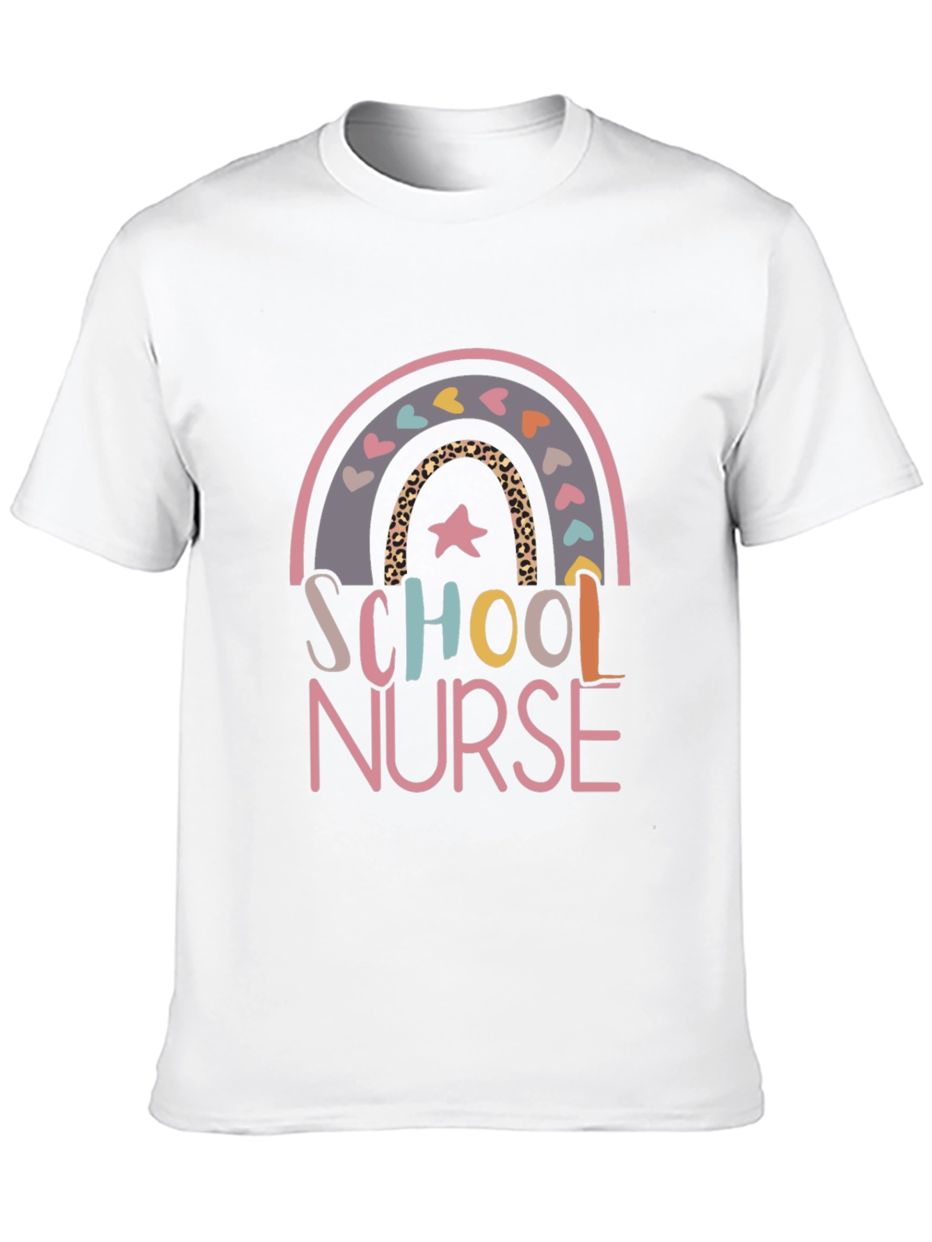School Nurse Rainbow Graphic Tee