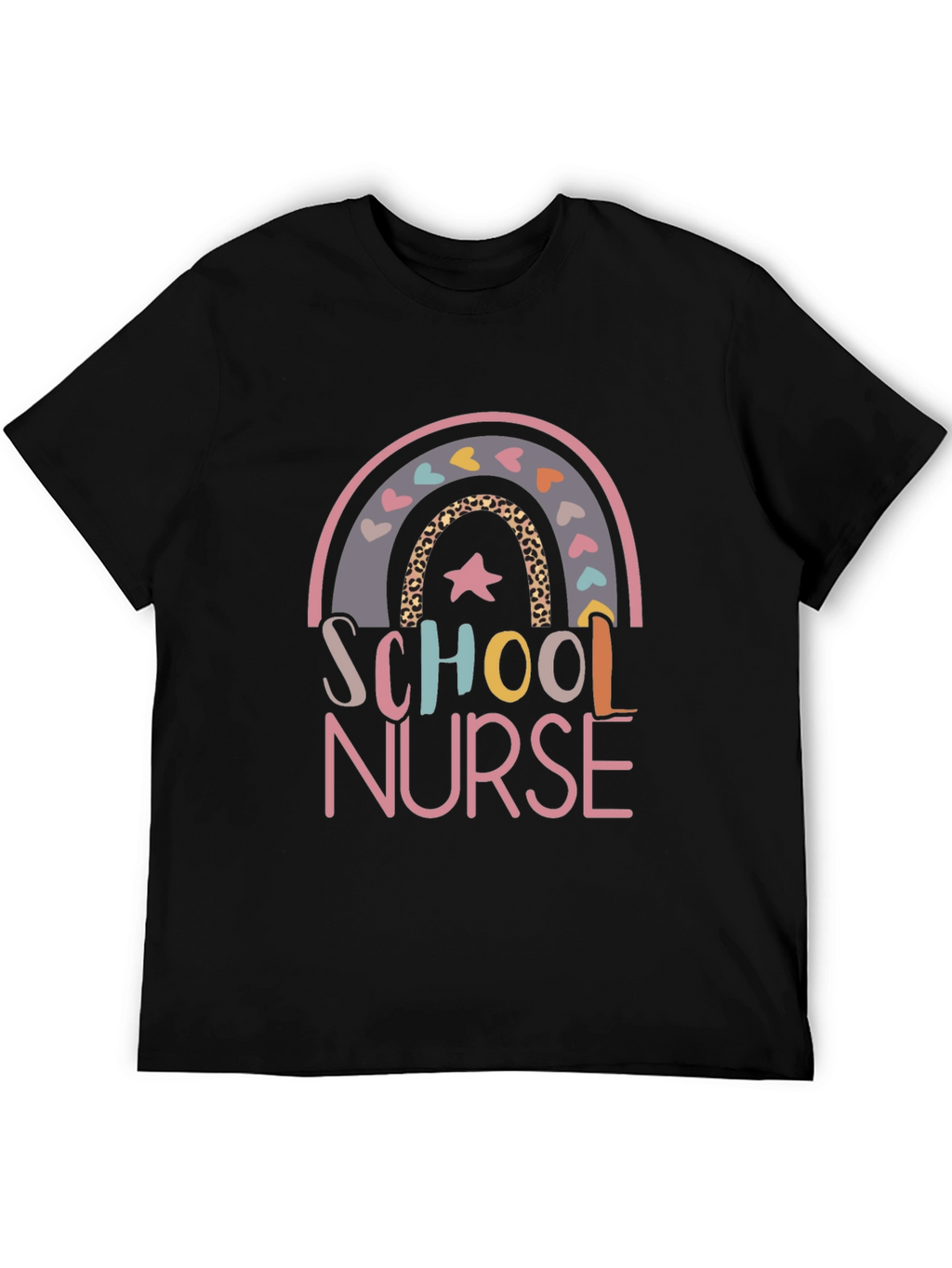 School Nurse Rainbow Graphic Tee