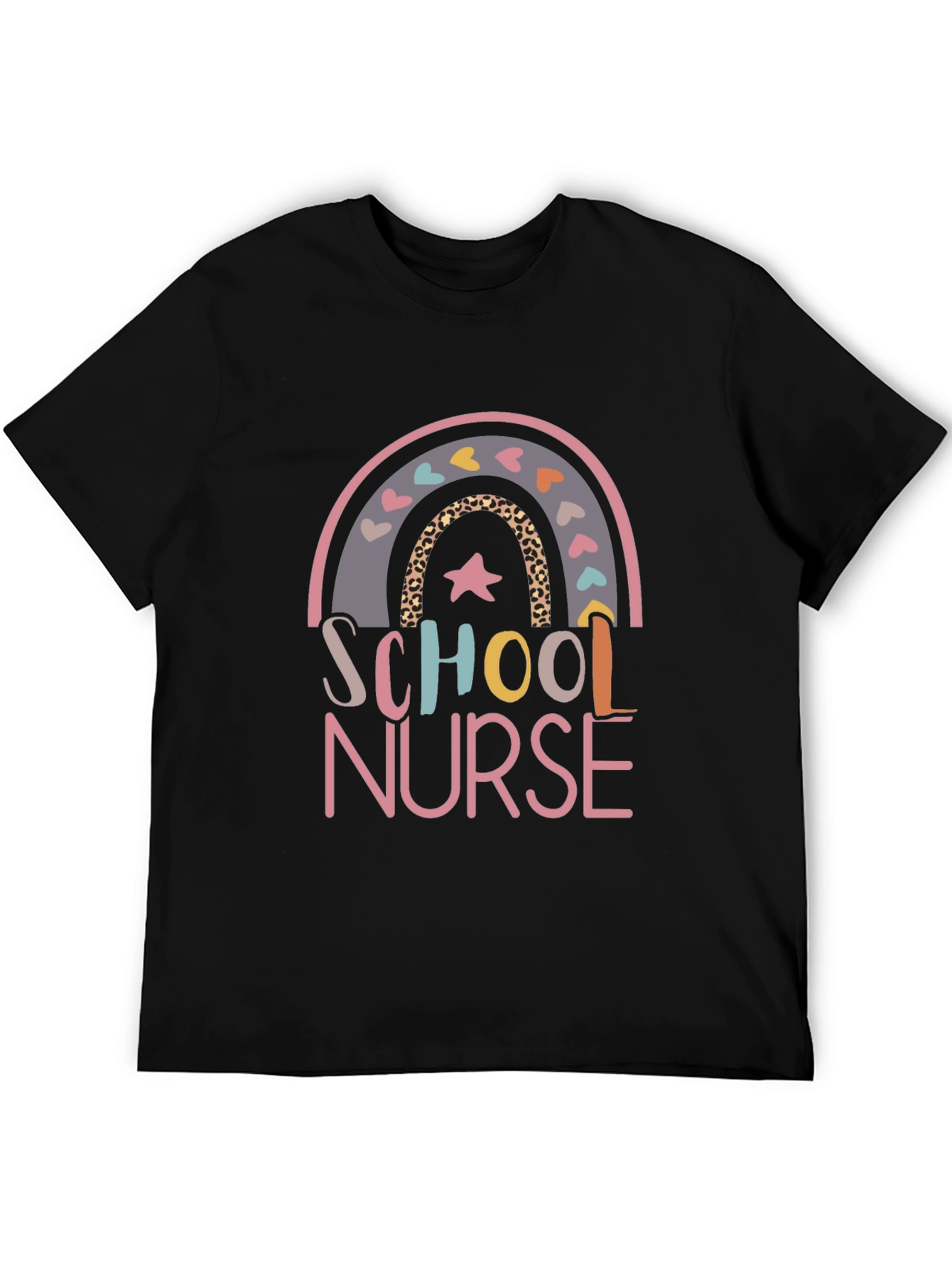School Nurse Rainbow Graphic Tee