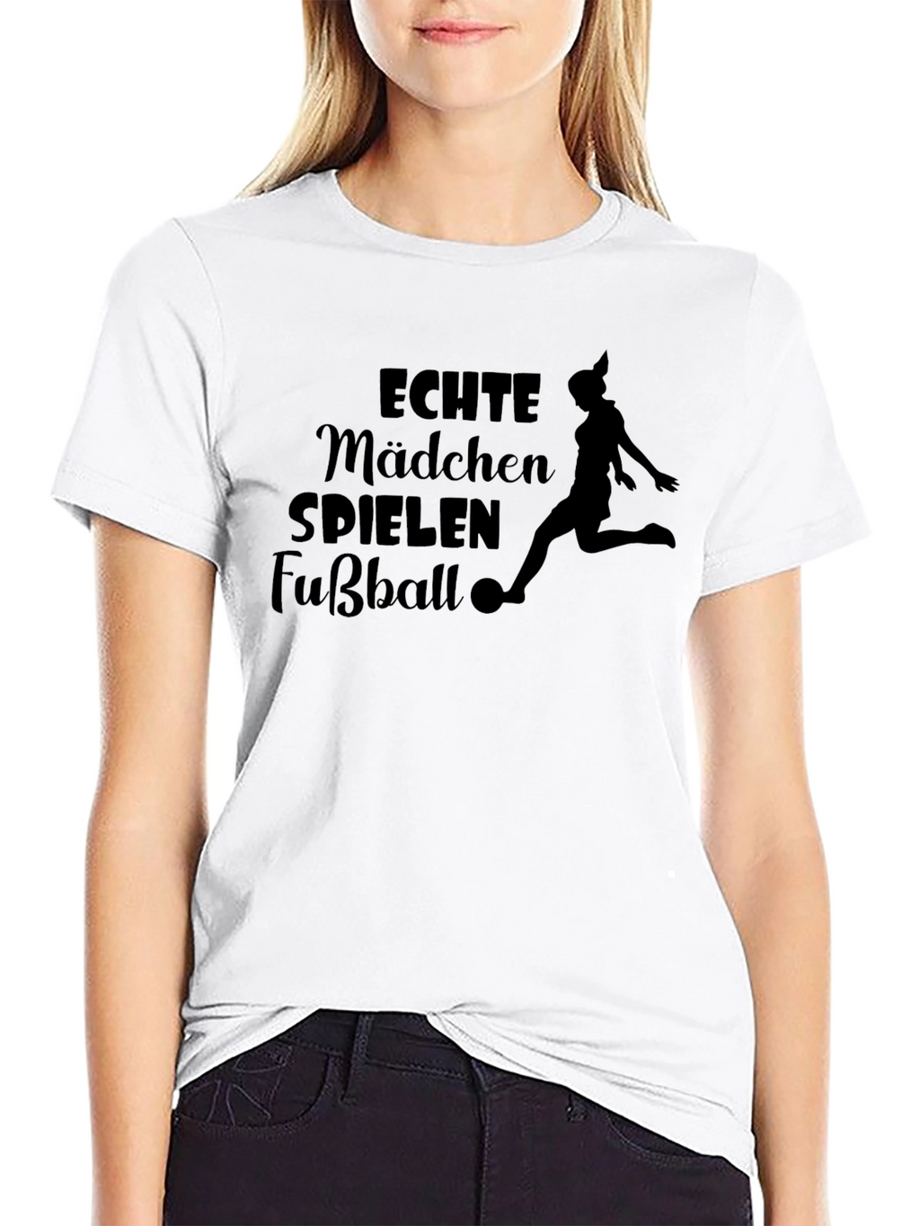 Girls Soccer T-Shirt: Echte Mädchen Spielen Fußball