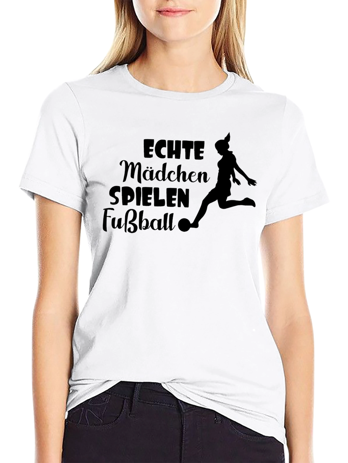 Girls Soccer T-Shirt: Echte Mädchen Spielen Fußball