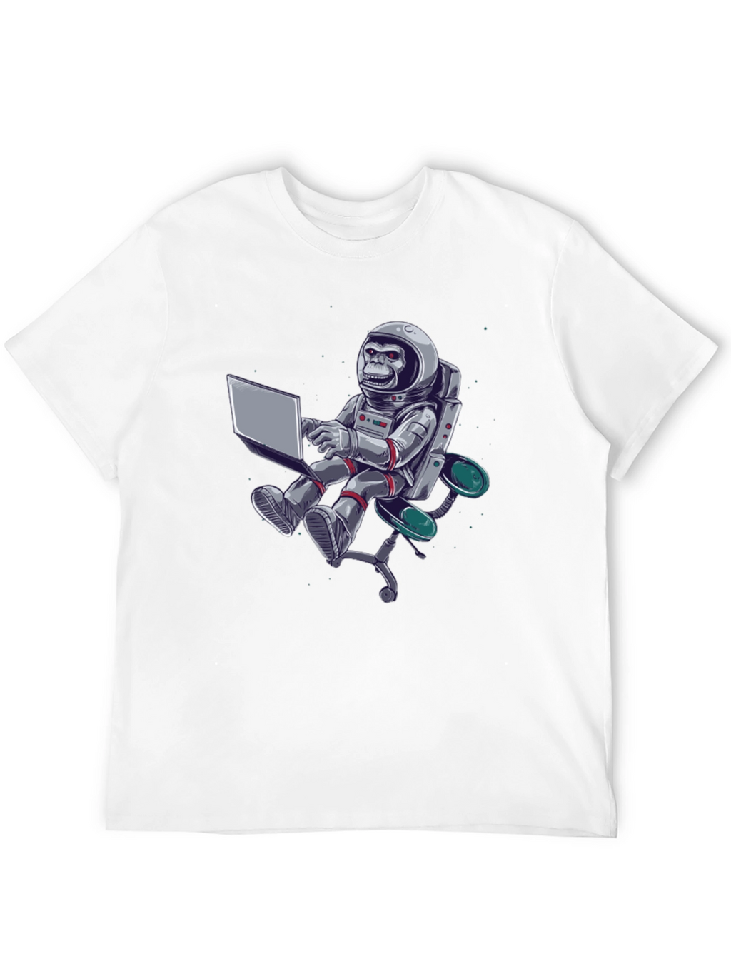 Astronaut Monkey Laptop Graphic Tee
