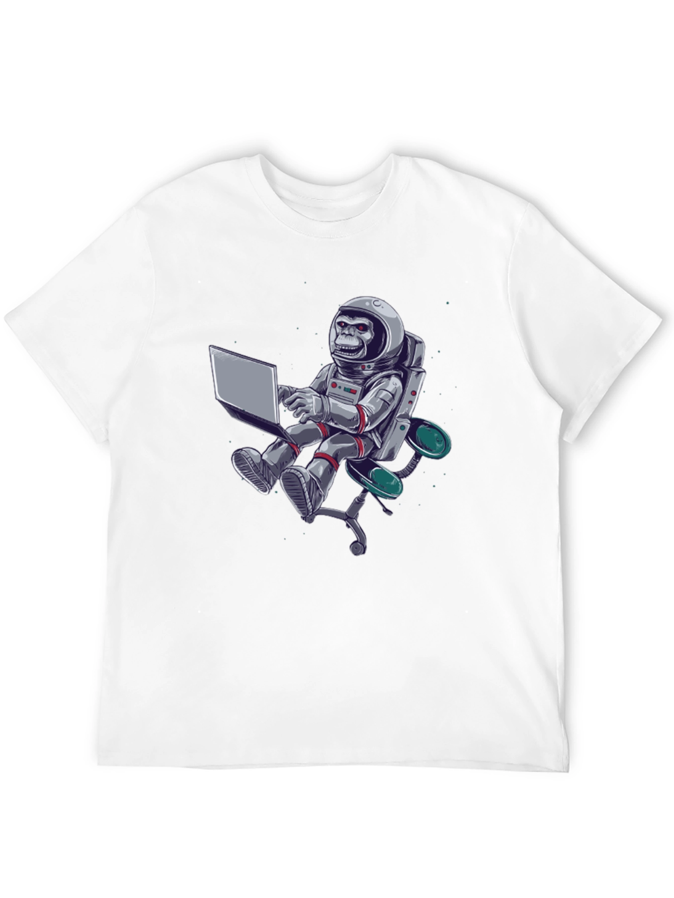 Astronaut Monkey Laptop Graphic Tee