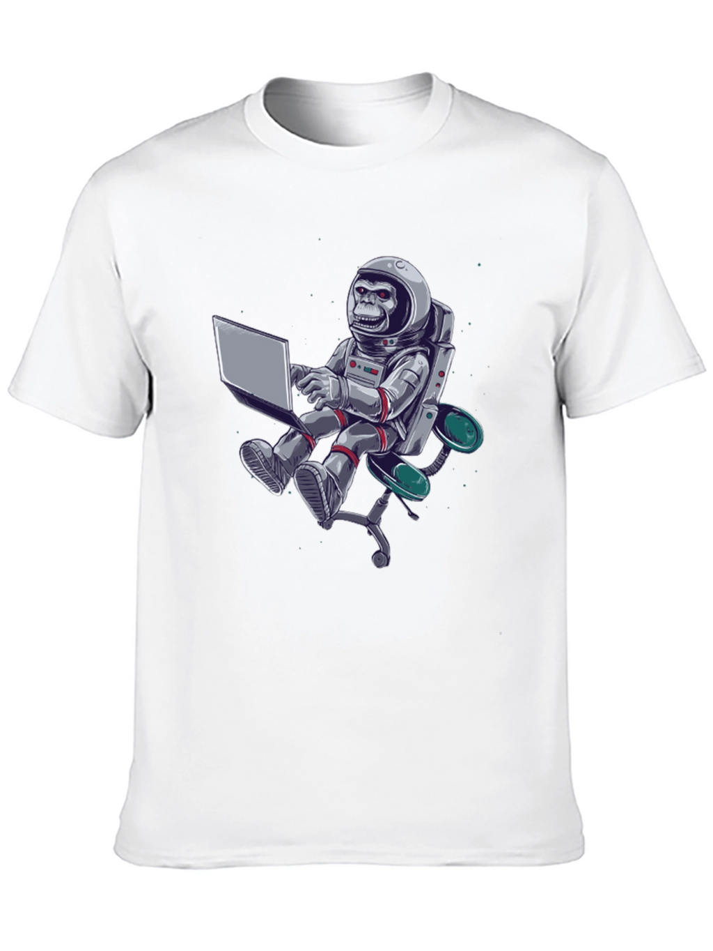 Astronaut Monkey Laptop Graphic Tee