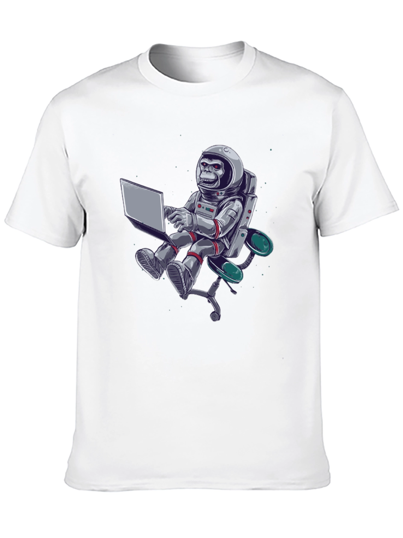 Astronaut Monkey Laptop Graphic Tee