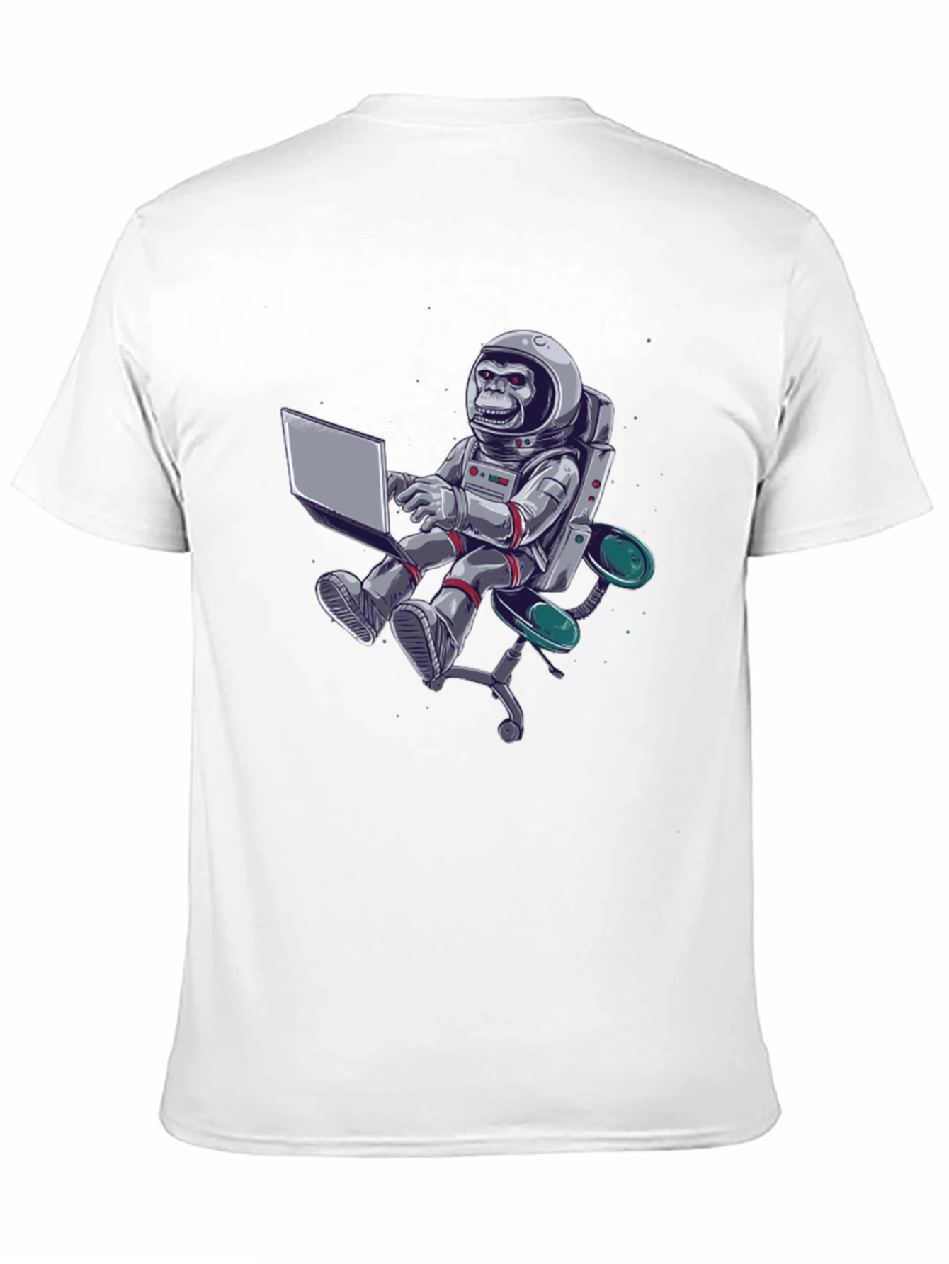 Astronaut Monkey Laptop Graphic Tee