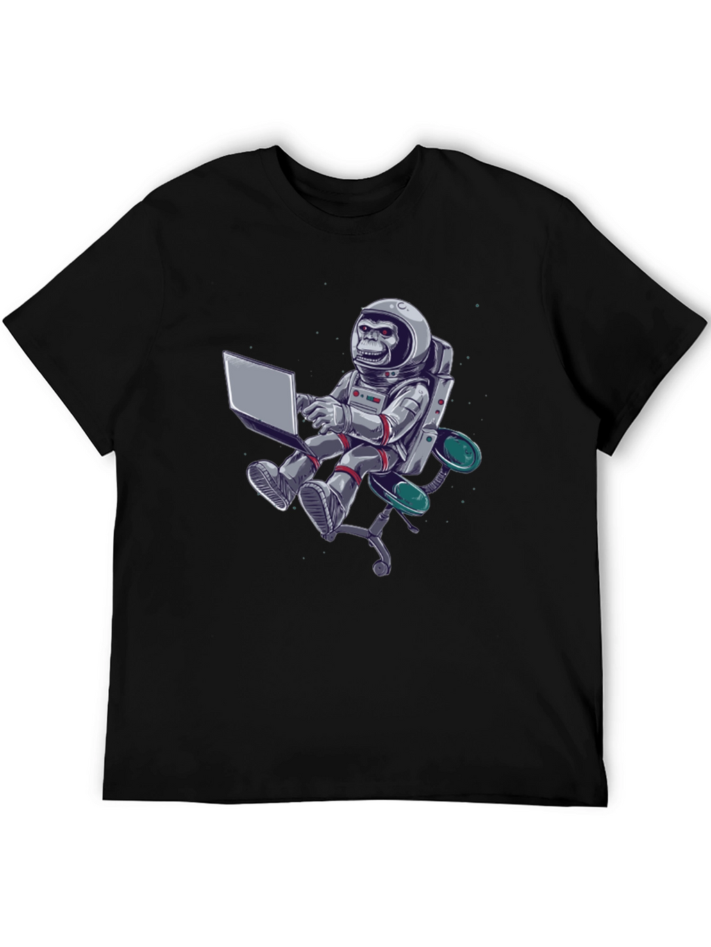 Astronaut Monkey Laptop Graphic Tee
