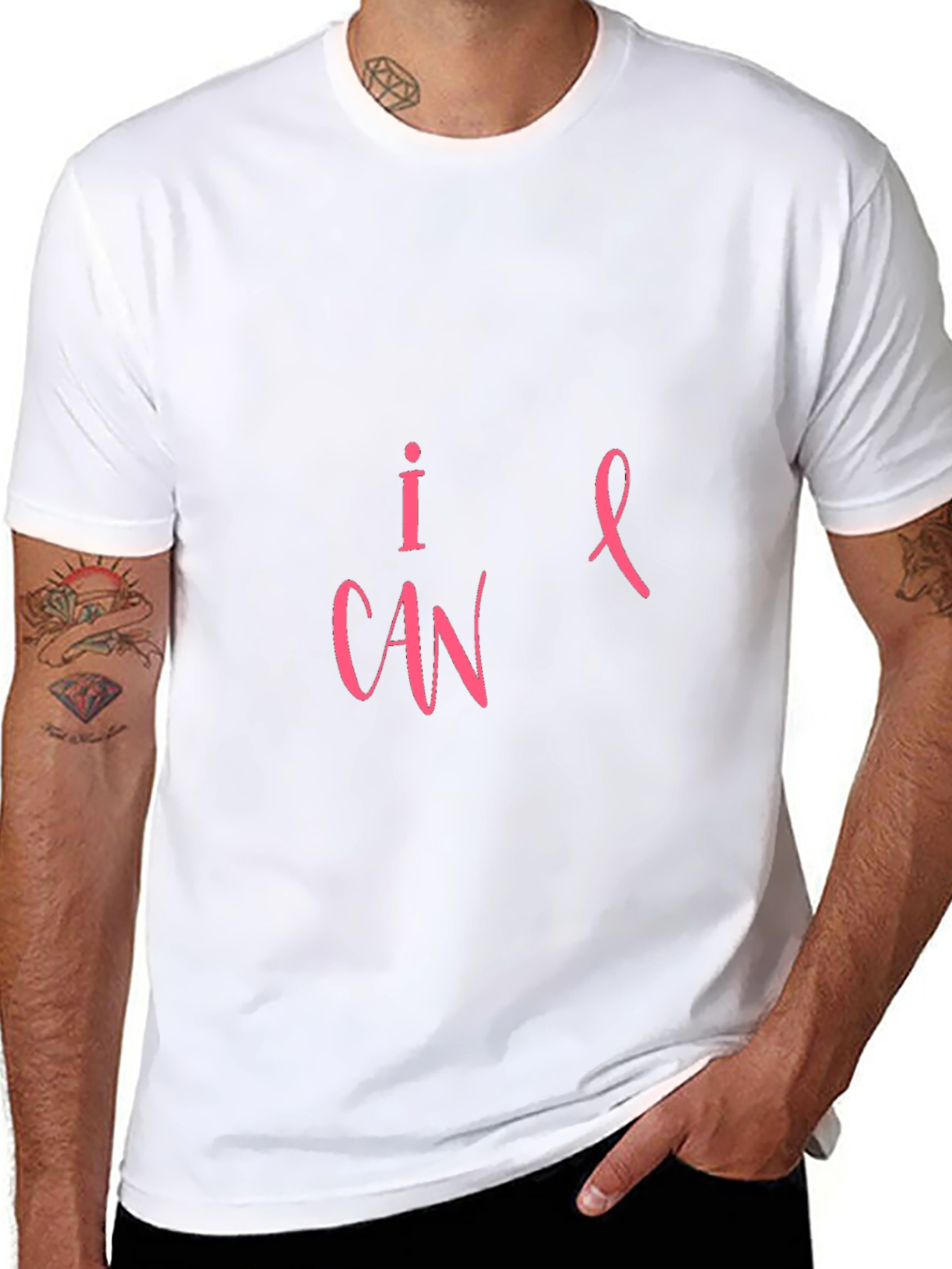 I CAN Cancer Awareness Black T-Shirt