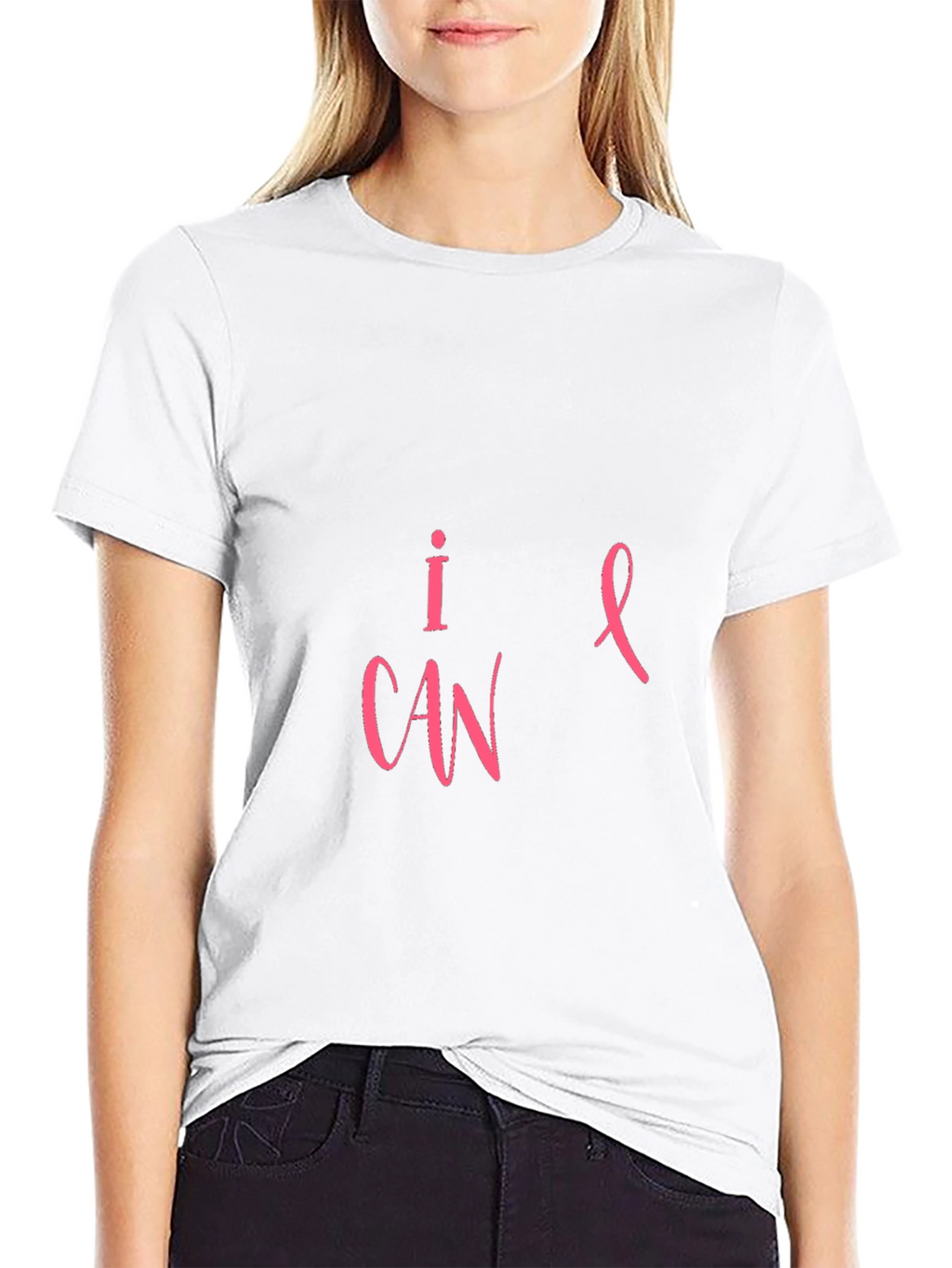 I CAN Cancer Awareness Black T-Shirt