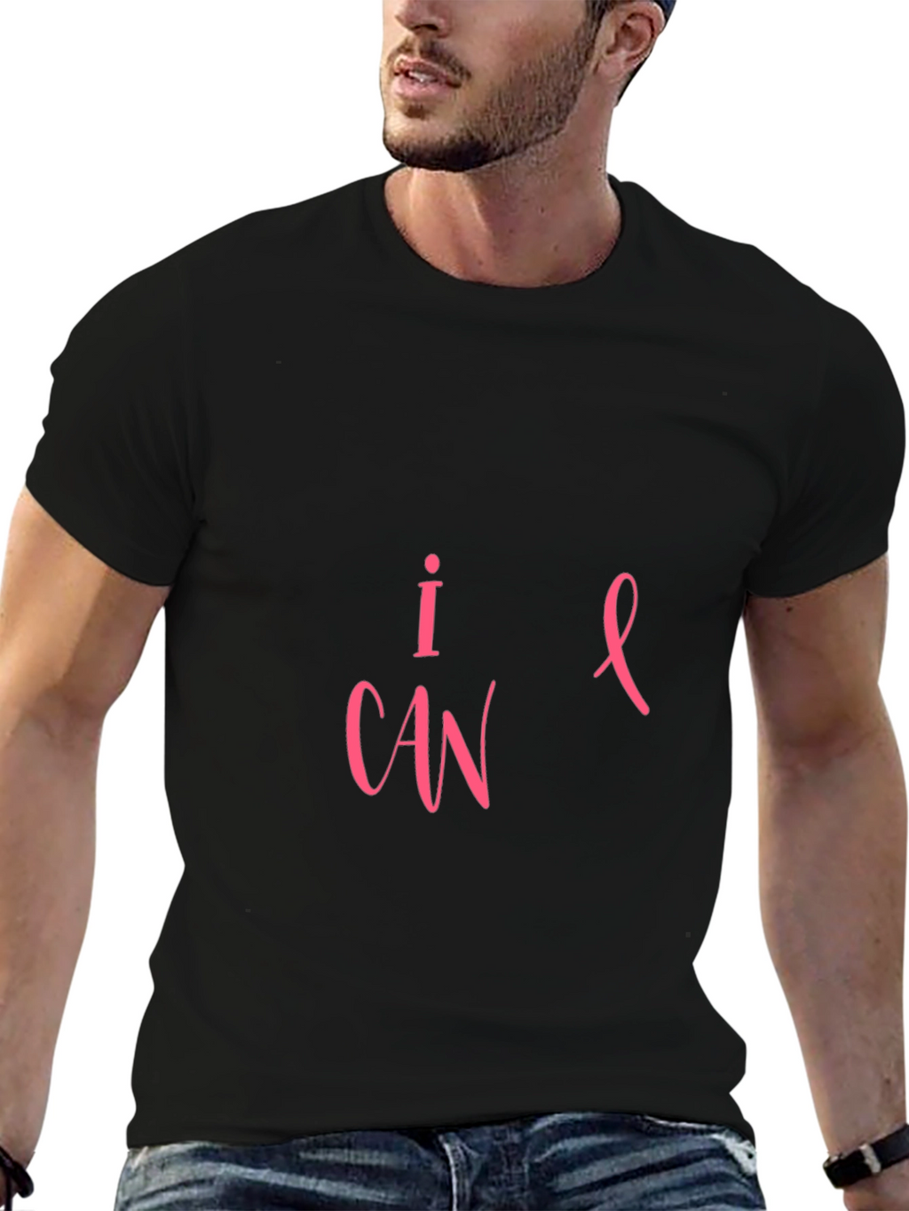 I CAN Cancer Awareness Black T-Shirt